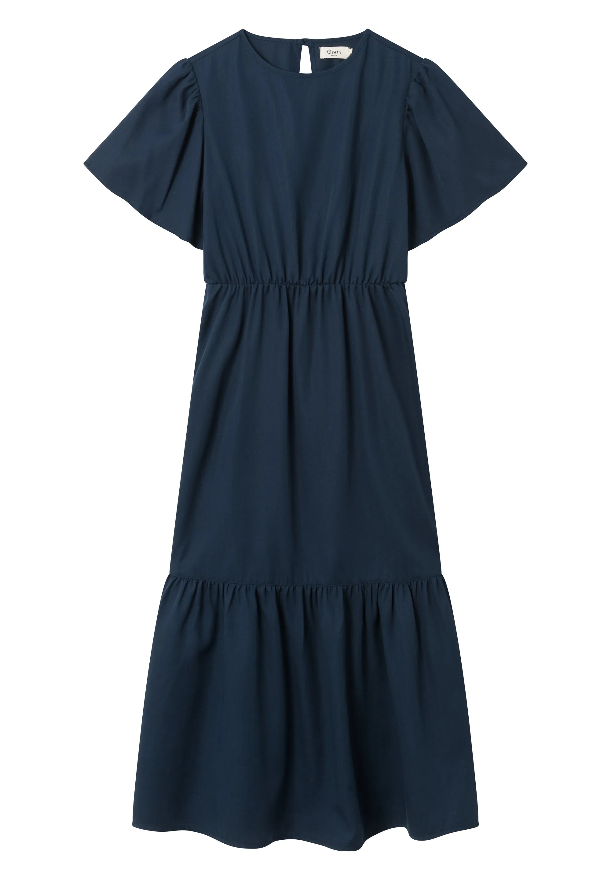 Flounce dress MARISSA in TENCEL™ REFIBRA™ Lyocell - Midnight Blue (Refibra) Givn Berlin