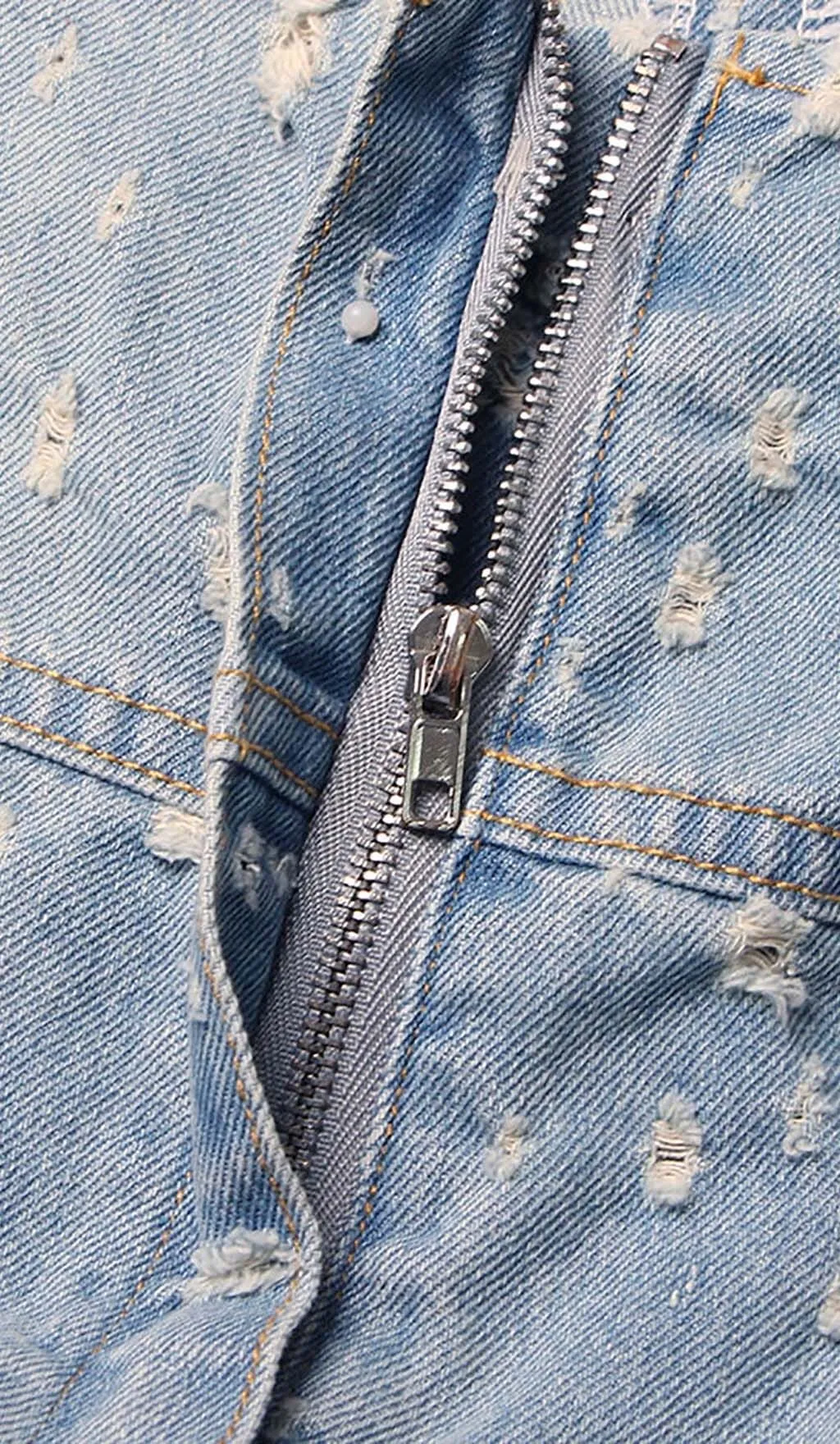 FRAYED DENIM MINI DRESS Gloria Lanvin