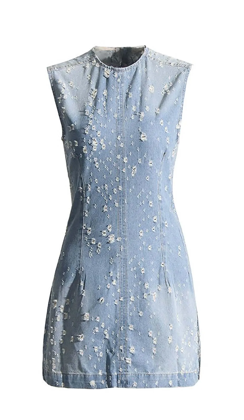 FRAYED DENIM MINI DRESS Gloria Lanvin