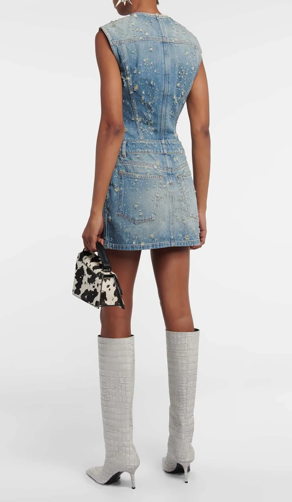 FRAYED DENIM MINI DRESS Gloria Lanvin