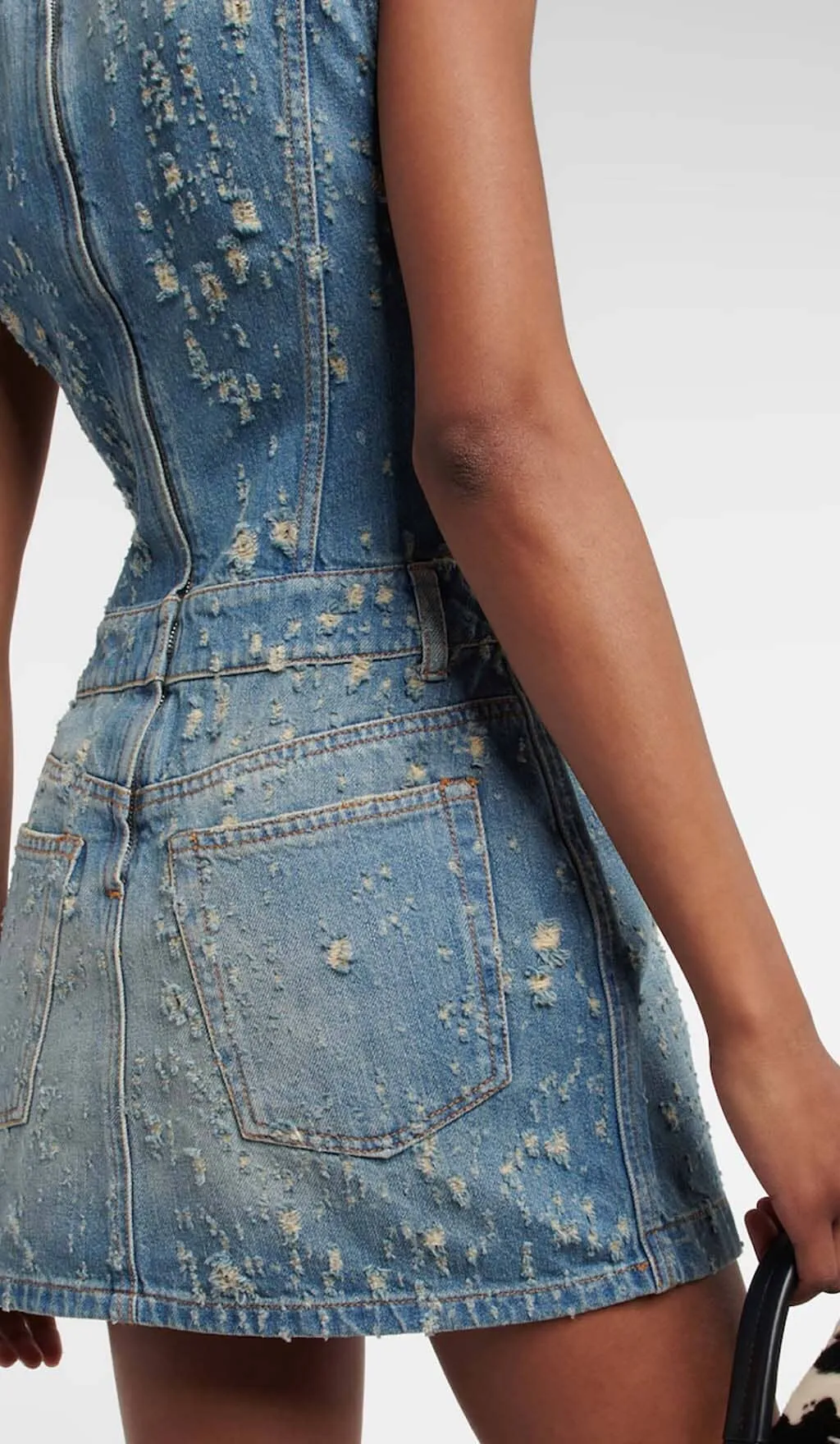 FRAYED DENIM MINI DRESS Gloria Lanvin