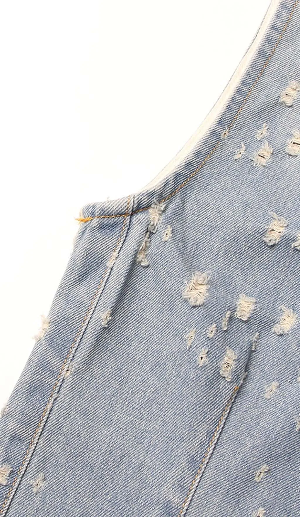 FRAYED DENIM MINI DRESS Gloria Lanvin