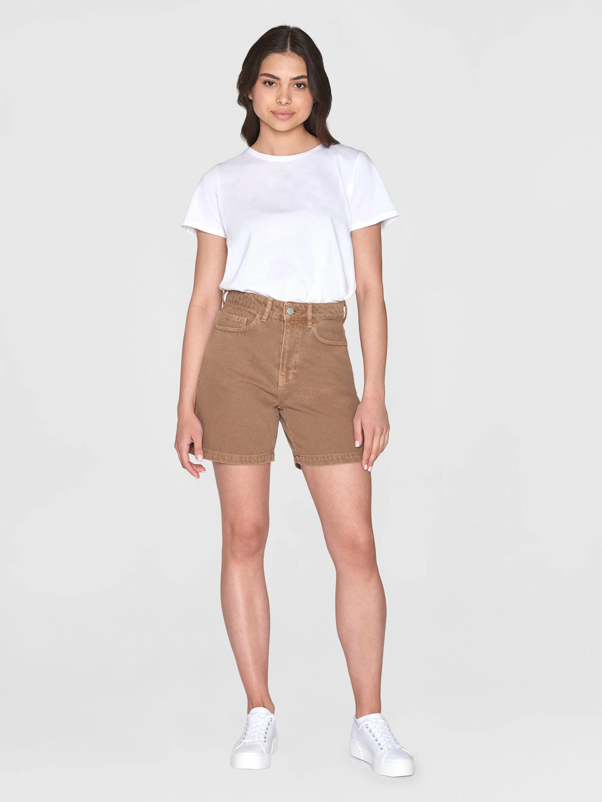 GALE straight mid-rise twill 5-pocket shorts - GOTS/Vegan - Tiramisu Knowledge Cotton