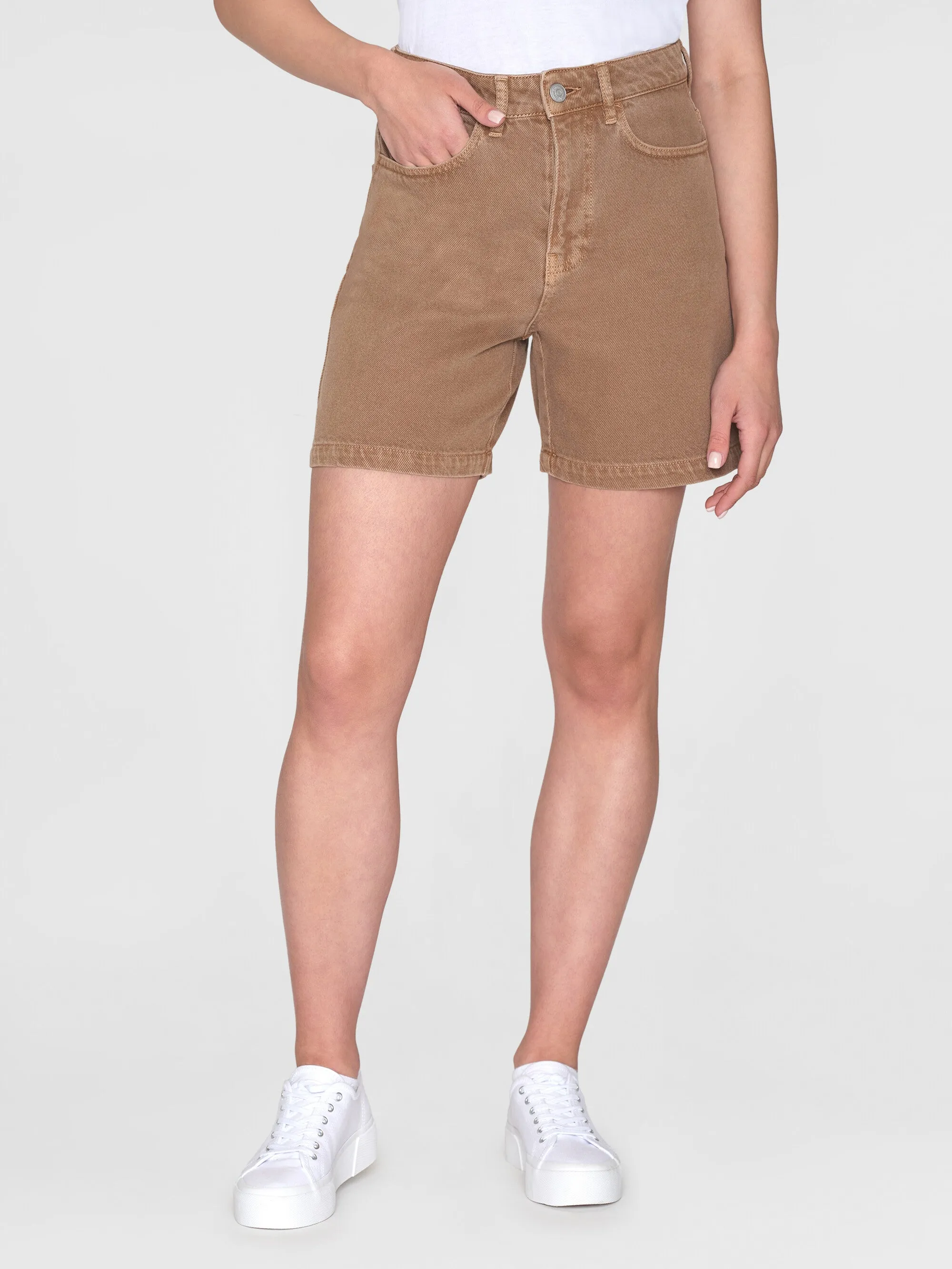 GALE straight mid-rise twill 5-pocket shorts - GOTS/Vegan - Tiramisu Knowledge Cotton