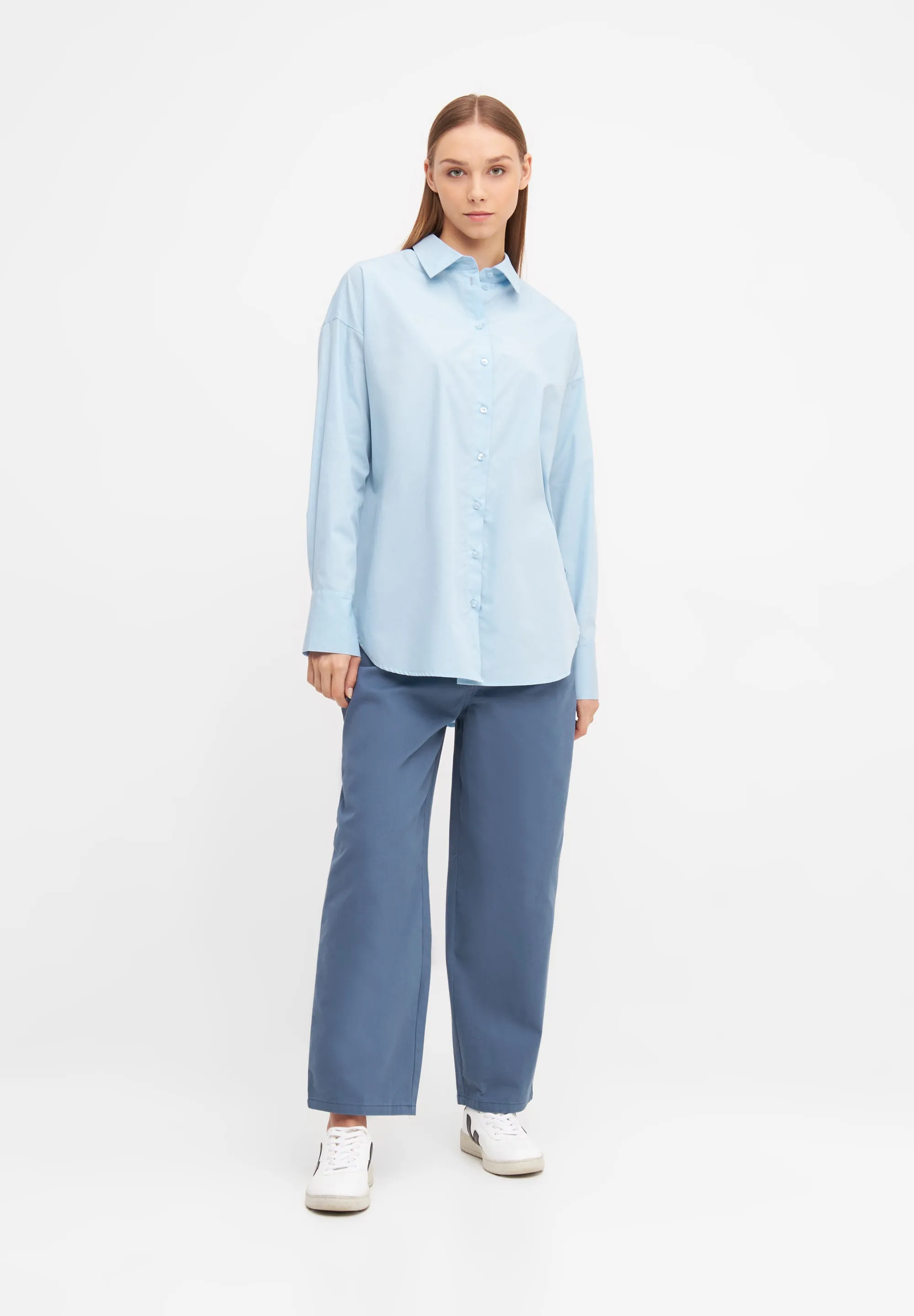 GBCOSIMA loose fit blouse in organic cotton - Ice Blue Givn Berlin