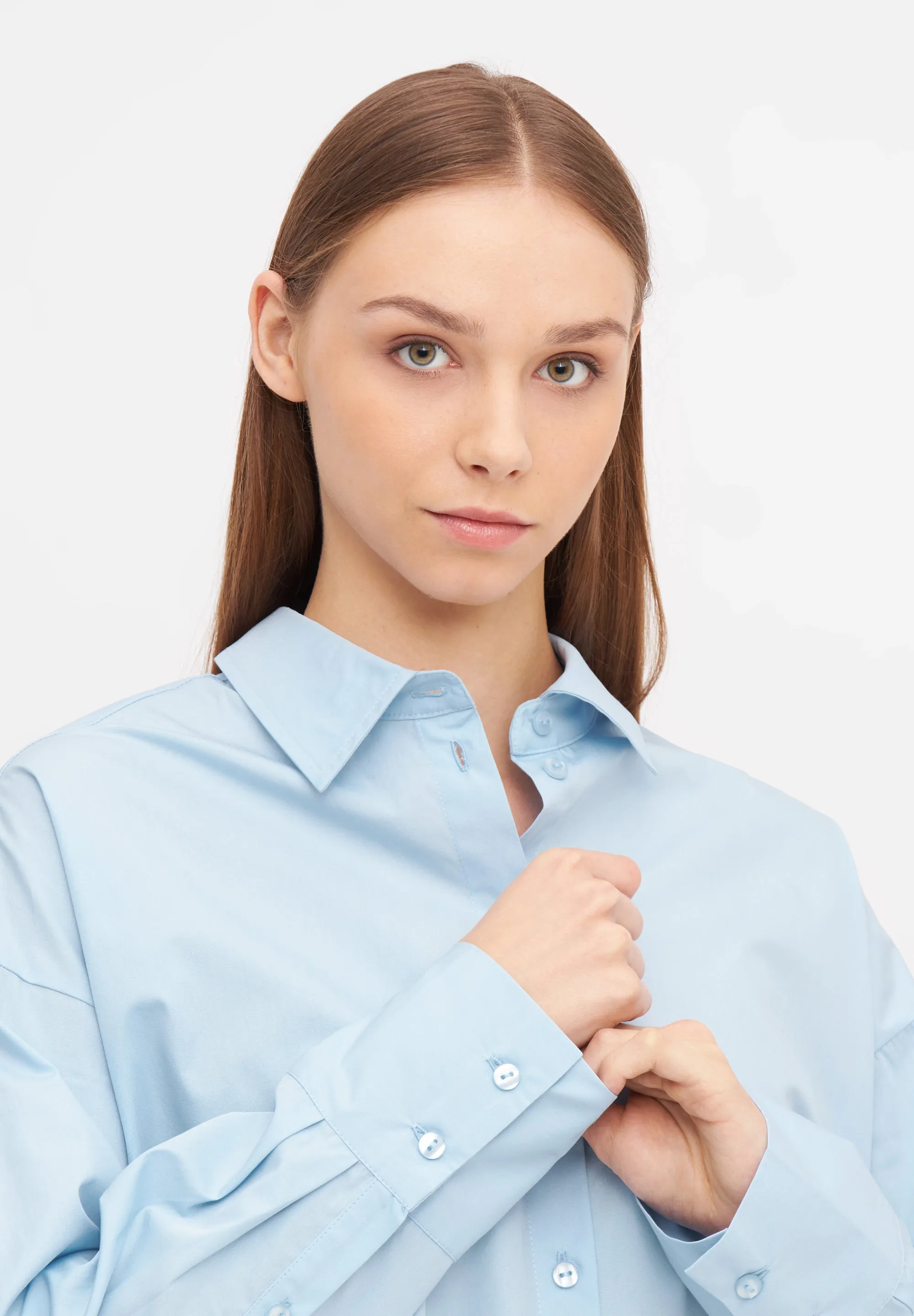 GBCOSIMA loose fit blouse in organic cotton - Ice Blue Givn Berlin