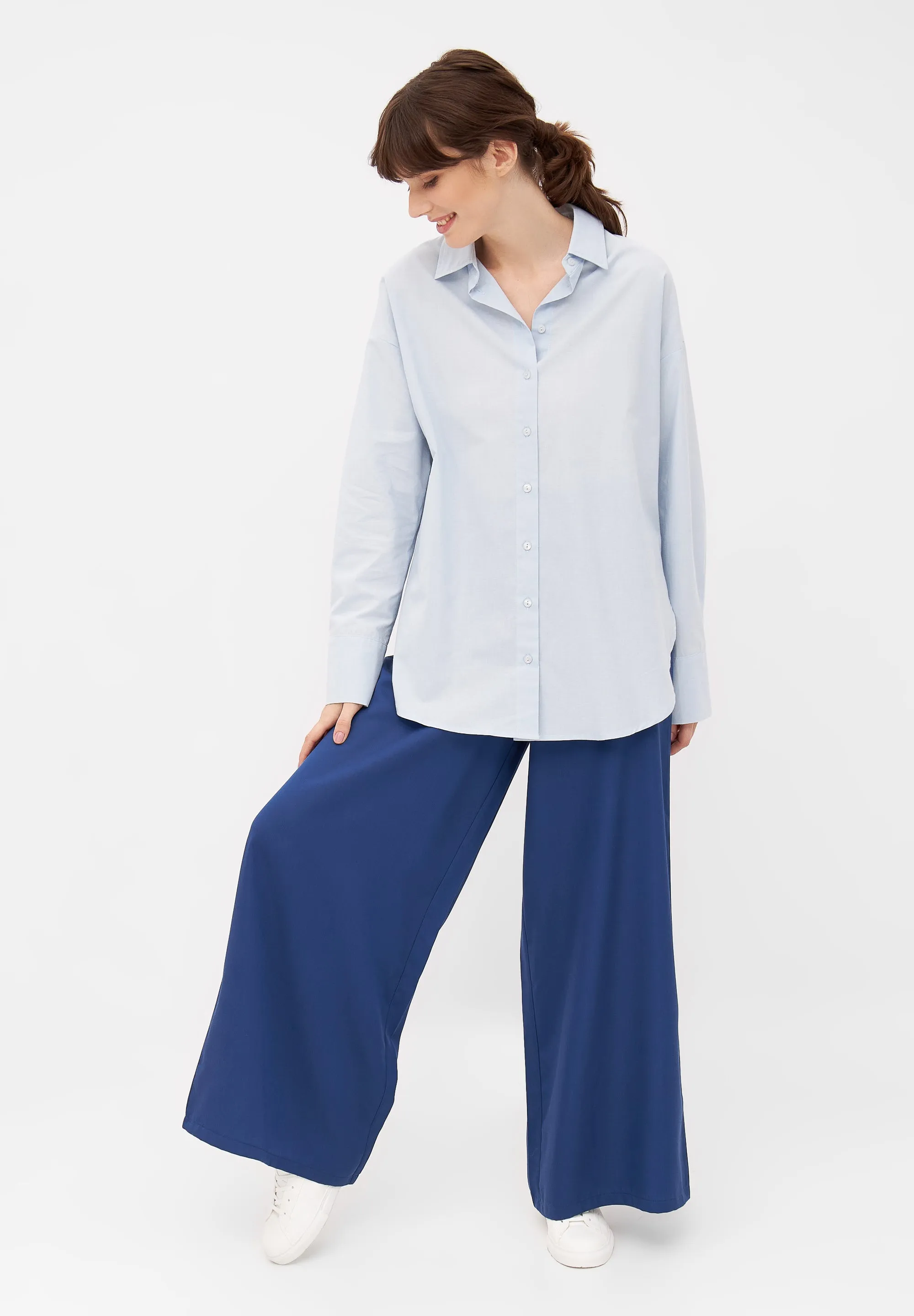 GBCOSIMA Loose Fit Organic Cotton Blouse - Light Blue Givn Berlin