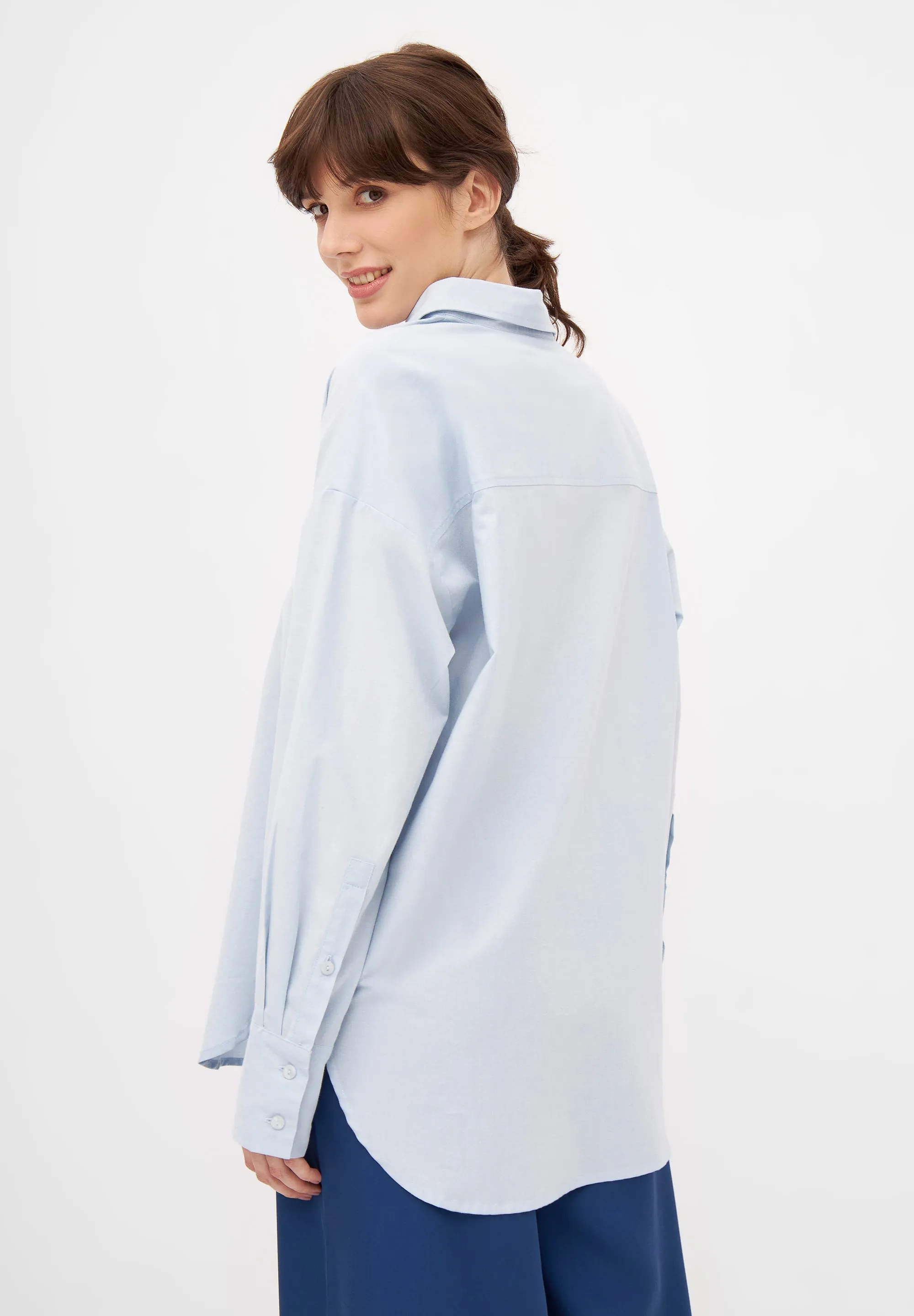 GBCOSIMA Loose Fit Organic Cotton Blouse - Light Blue Givn Berlin