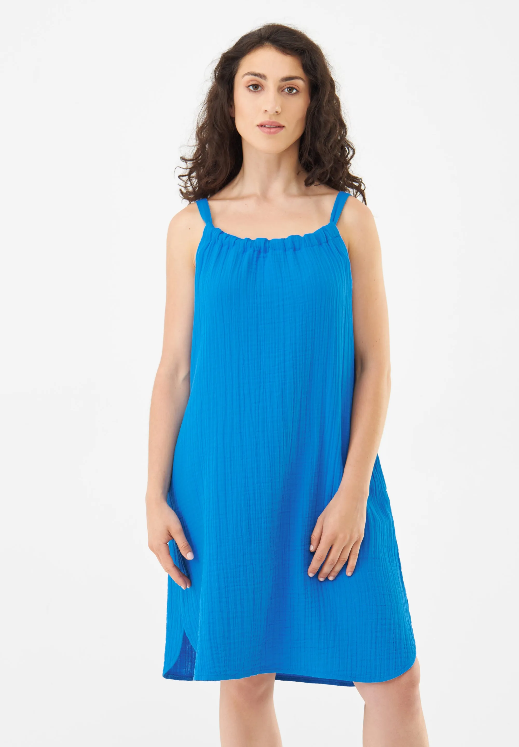 GBELIF muslin dress made of organic cotton with adjustable straps - French Blue (muslin) Givn Berlin