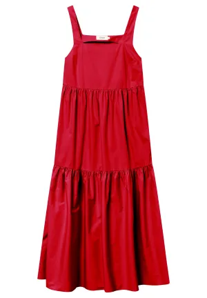GBFABIENNE Flounce Dress Made From Organic Cotton - Strawberry Givn Berlin