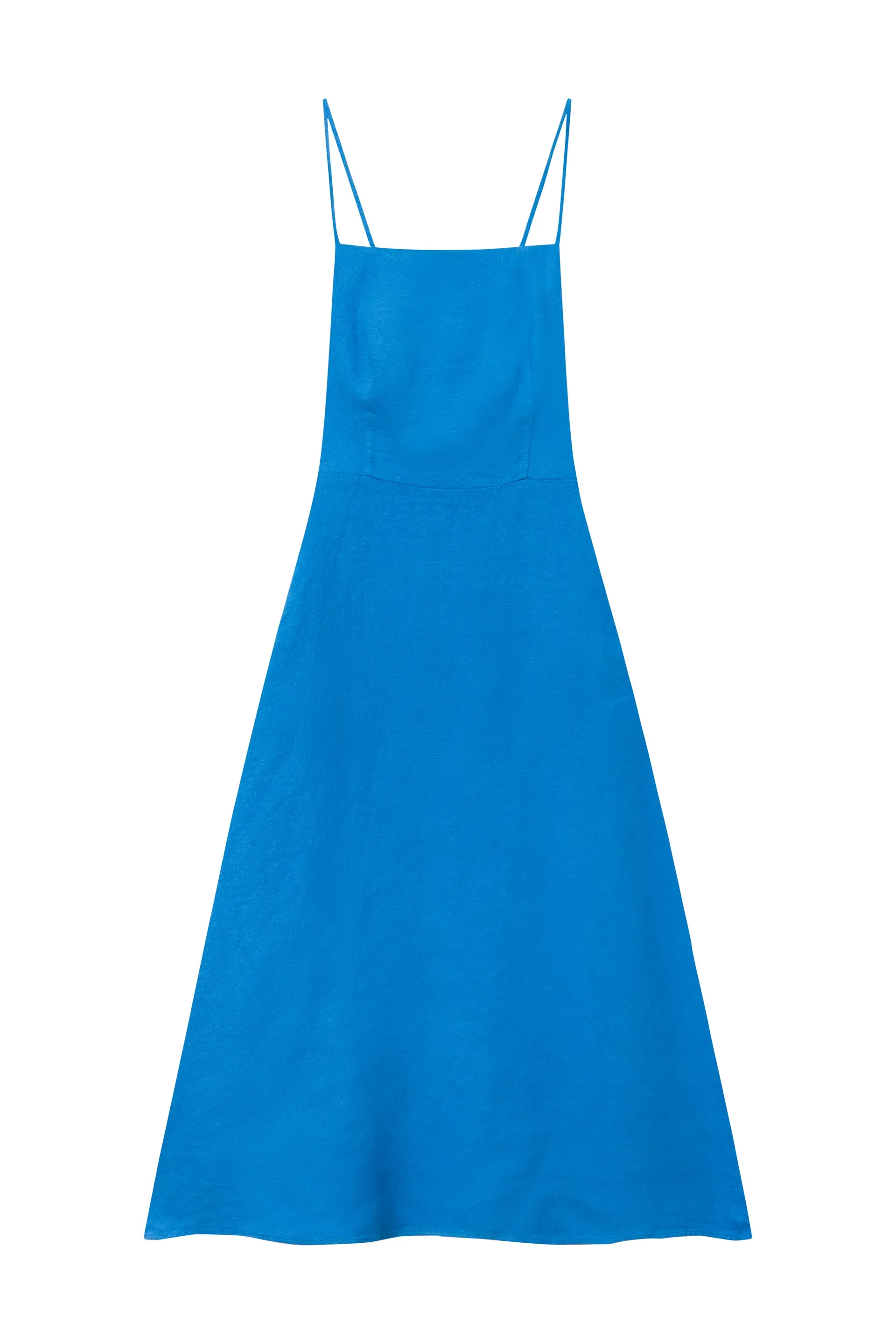 GBGIANA slim fit linen dress with back detail - French Blue (Linen) Givn Berlin