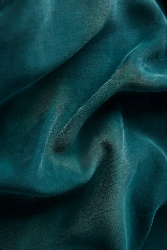 GBSHIRIN blouse made of cupro (Bemberg™) with a waterfall neckline - Dark Teal Givn Berlin