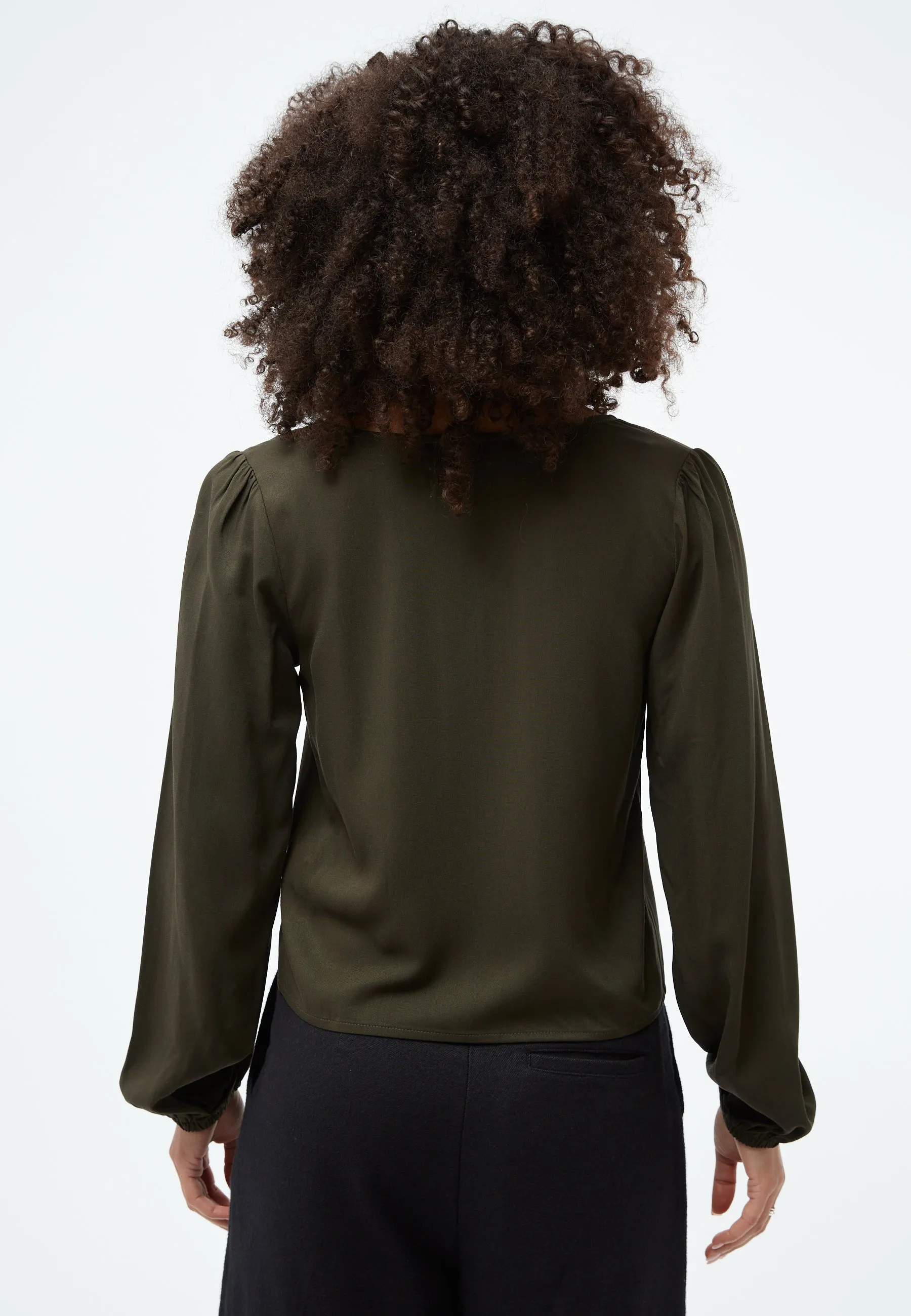 GBTIARA blouse from LENZING™ ECOVERO™ - Dark Olive Givn Berlin