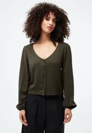 GBTIARA blouse from LENZING™ ECOVERO™ - Dark Olive Givn Berlin