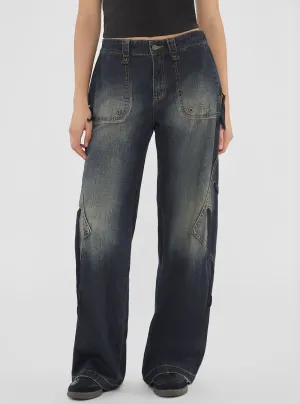 Guess Originals Grey Cargo Denim Jeans Guess