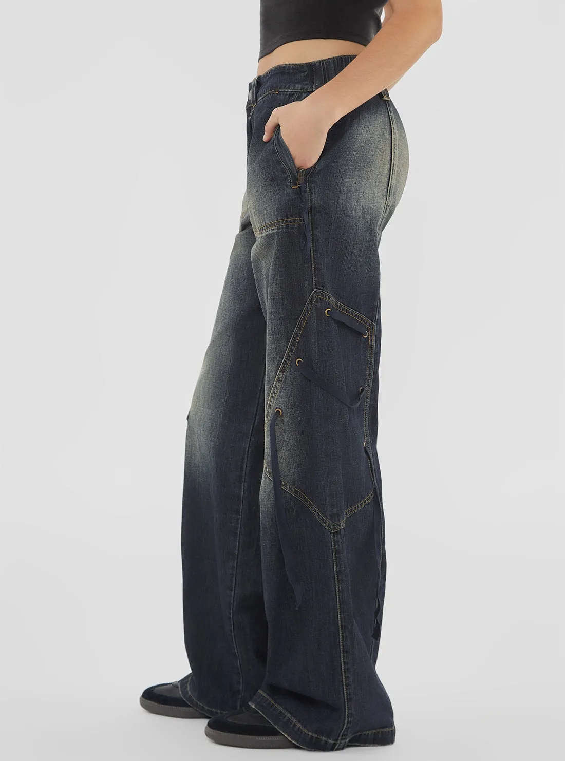 Guess Originals Grey Cargo Denim Jeans Guess