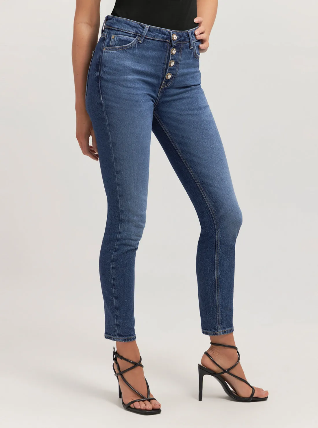 High-Rise 1981 Skinny Denim Jeans In Dark Wash Guess