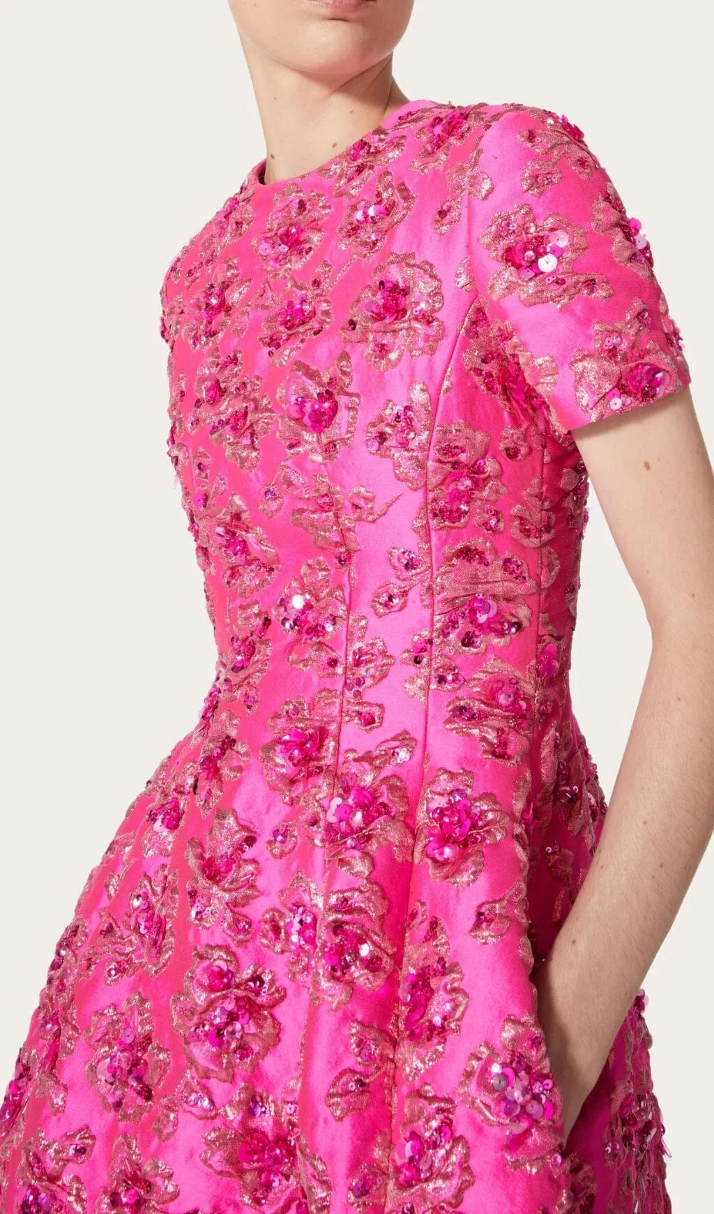 JACQUARD FLORAL MINI DRESS Gloria Lanvin