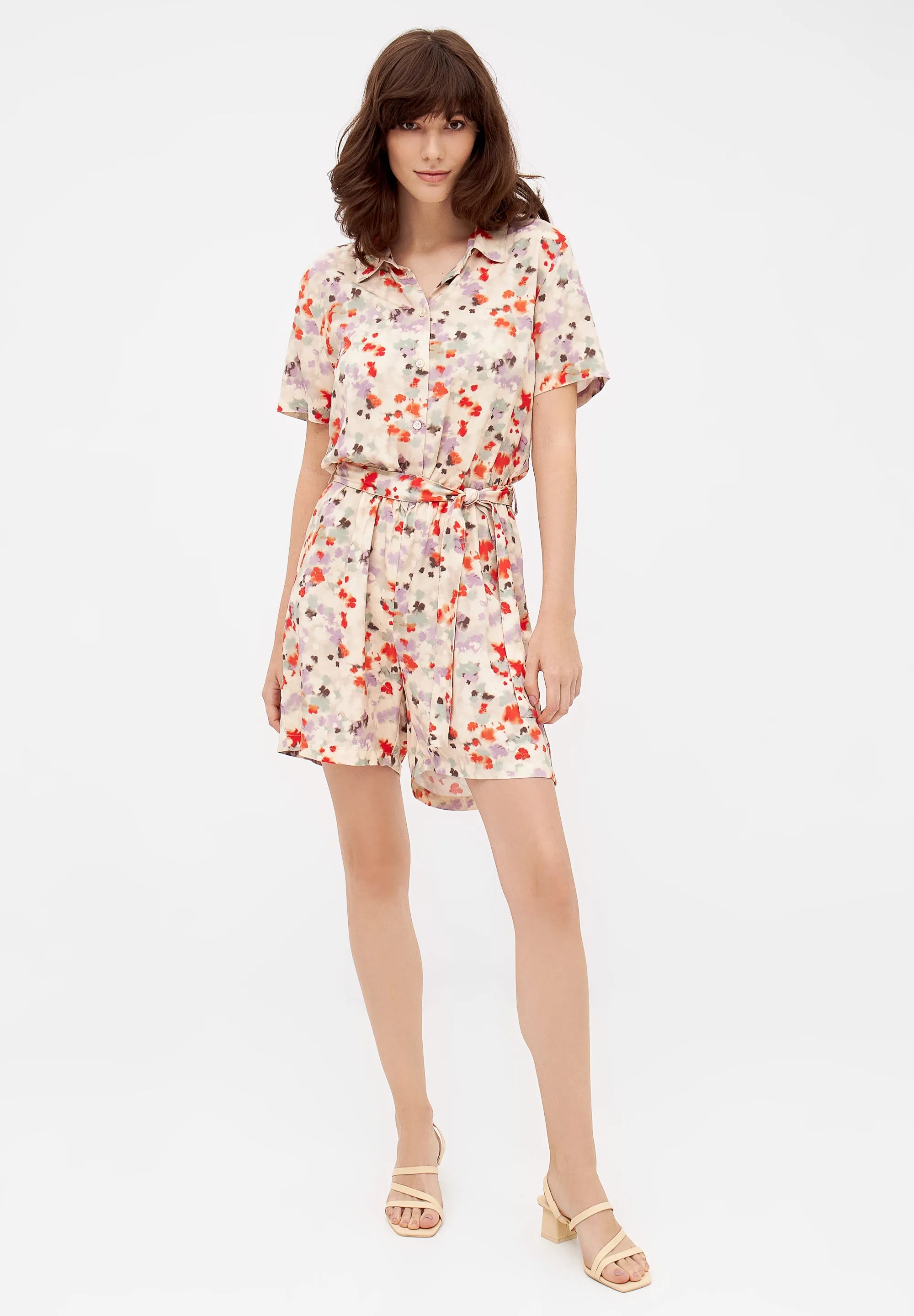Jumpsuit CASSIE from LENZING™ ECOVERO™ - Lavender / Sage (Flowers) Givn Berlin