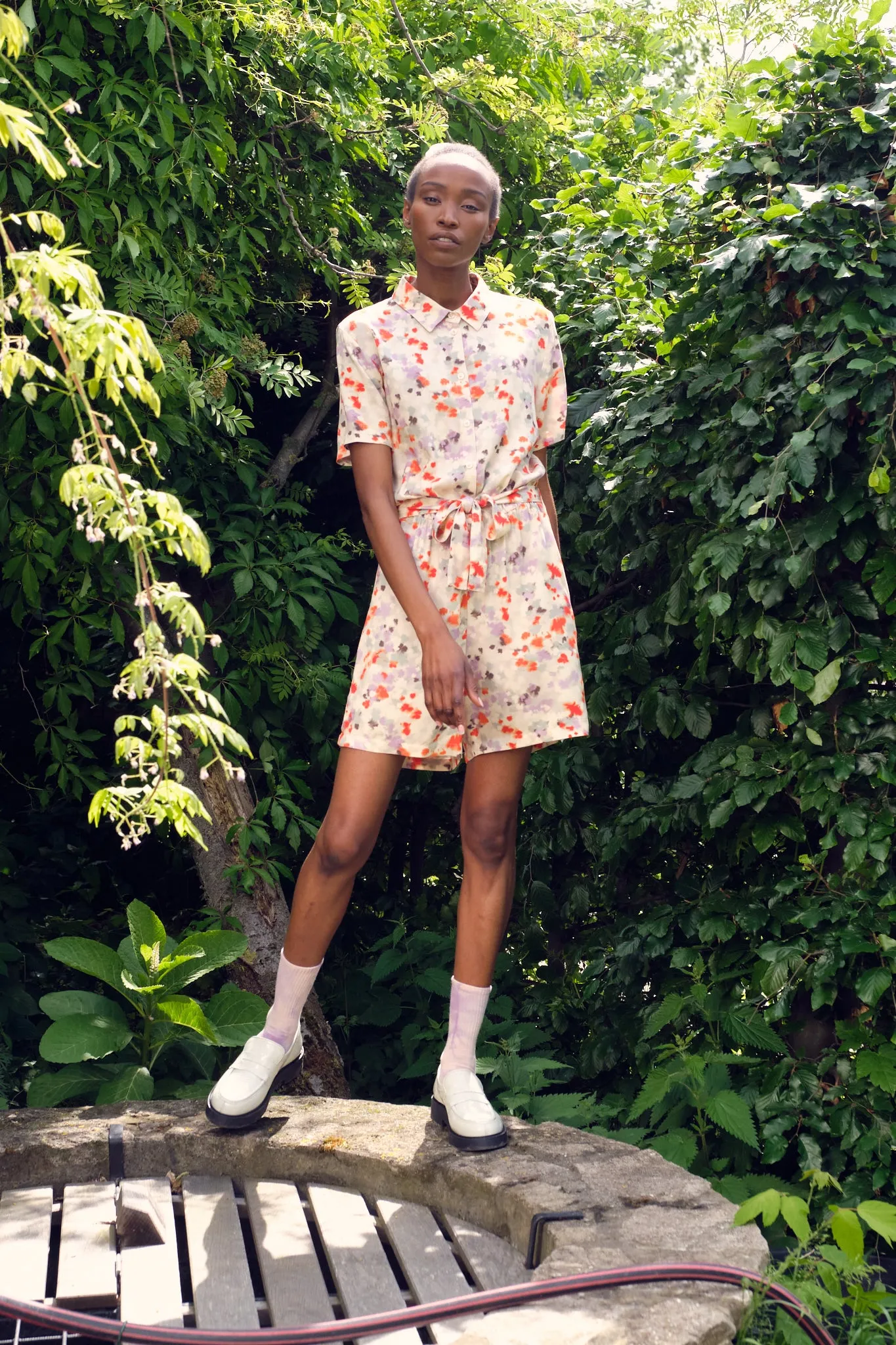 Jumpsuit CASSIE from LENZING™ ECOVERO™ - Lavender / Sage (Flowers) Givn Berlin