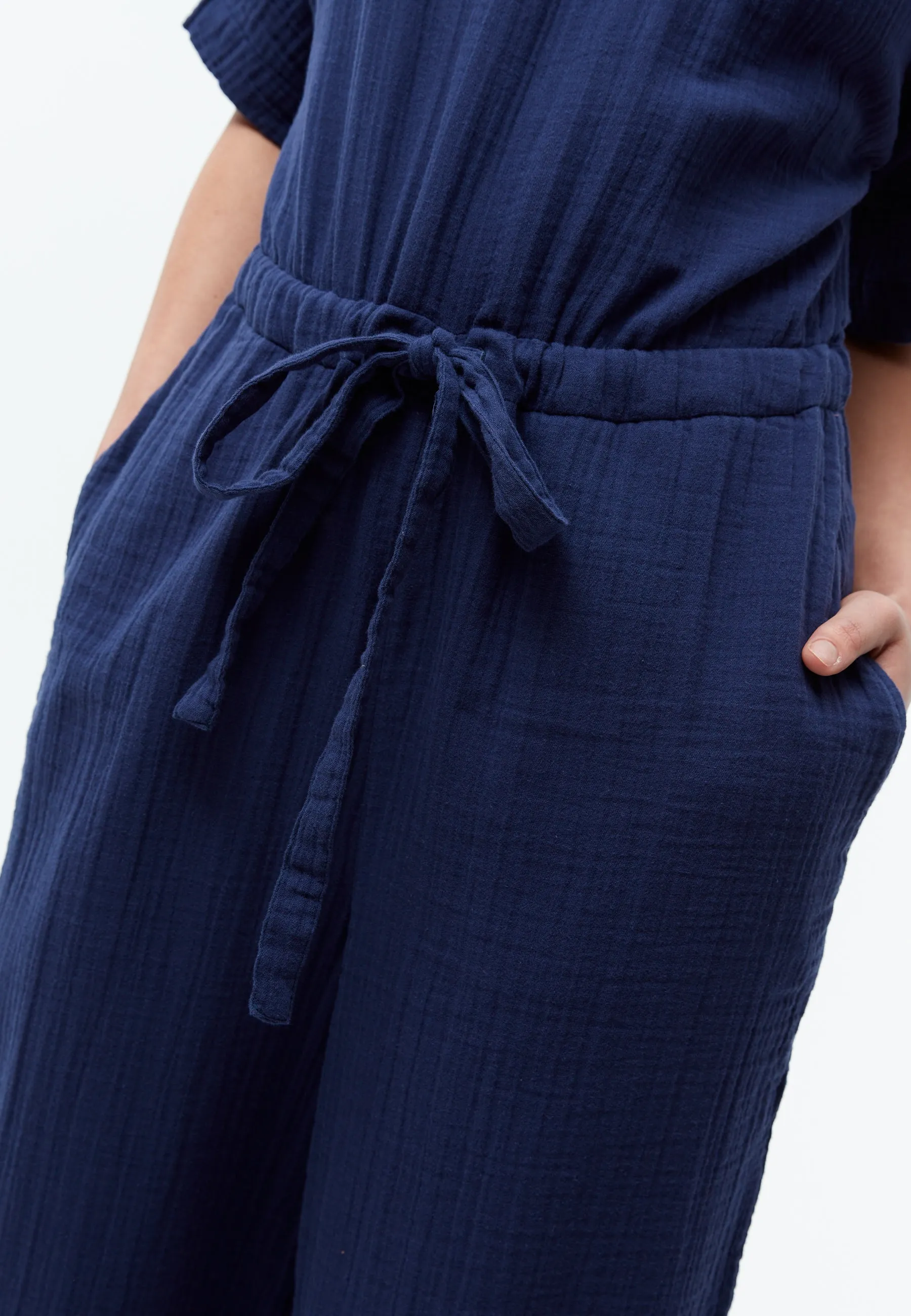 Jumpsuit GBKAYLA in organic cotton muslin - Nightshade Blue (muslin) Givn Berlin