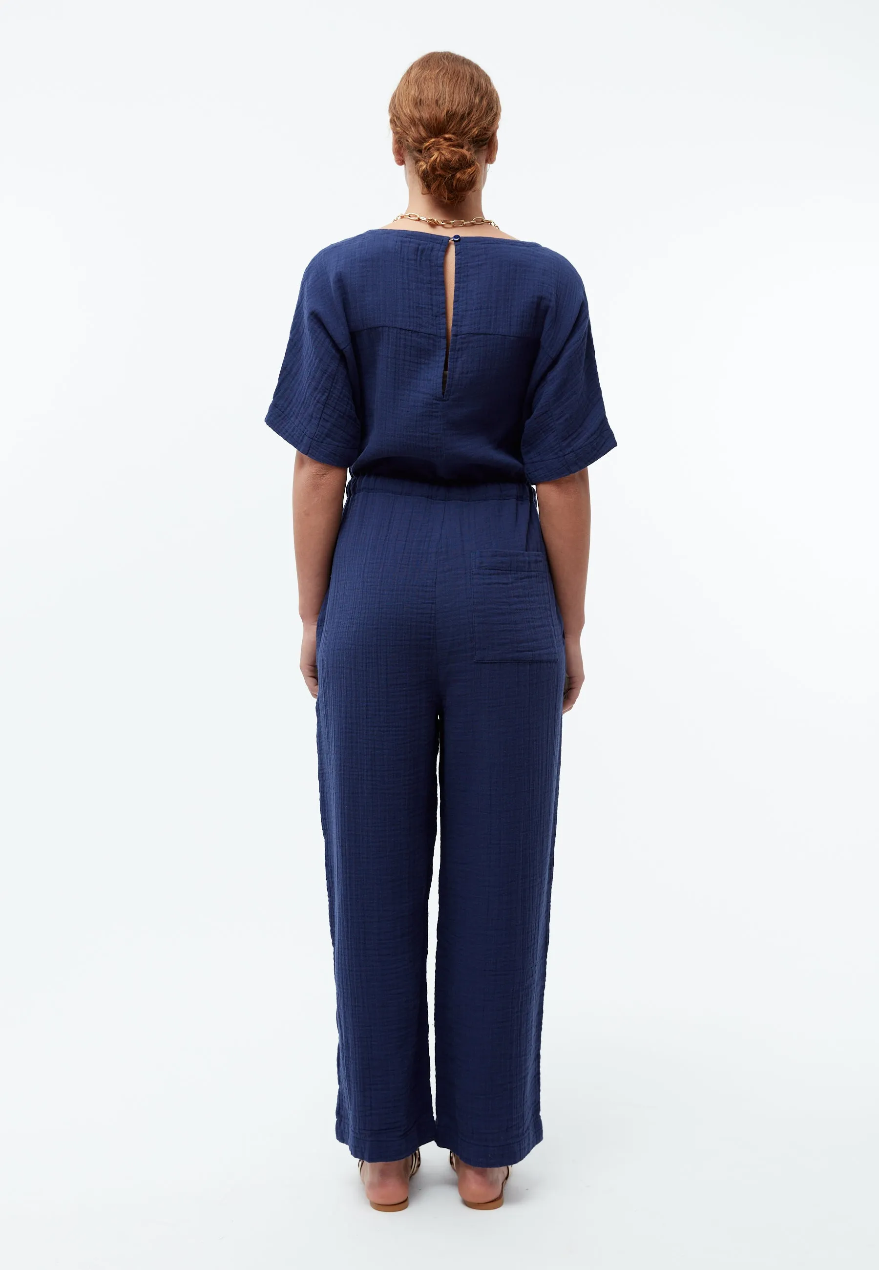 Jumpsuit GBKAYLA in organic cotton muslin - Nightshade Blue (muslin) Givn Berlin