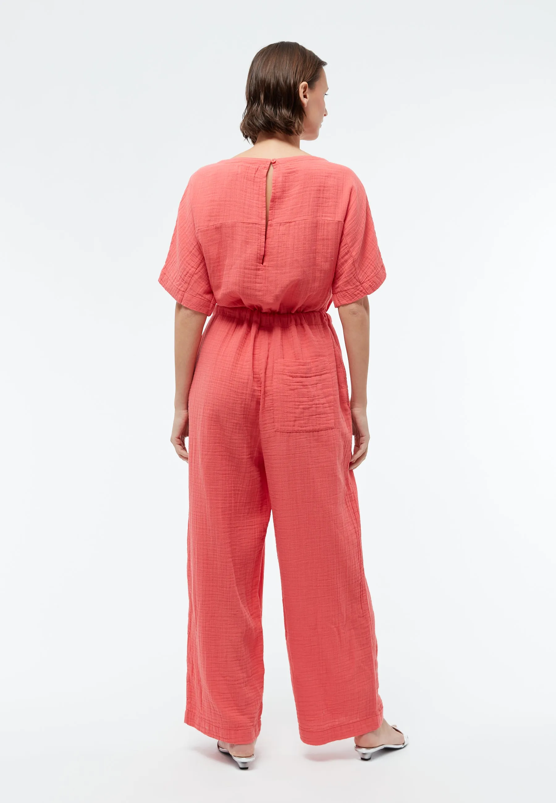 Jumpsuit GBKAYLA in organic cotton muslin - Sunset Coral (muslin) Givn Berlin