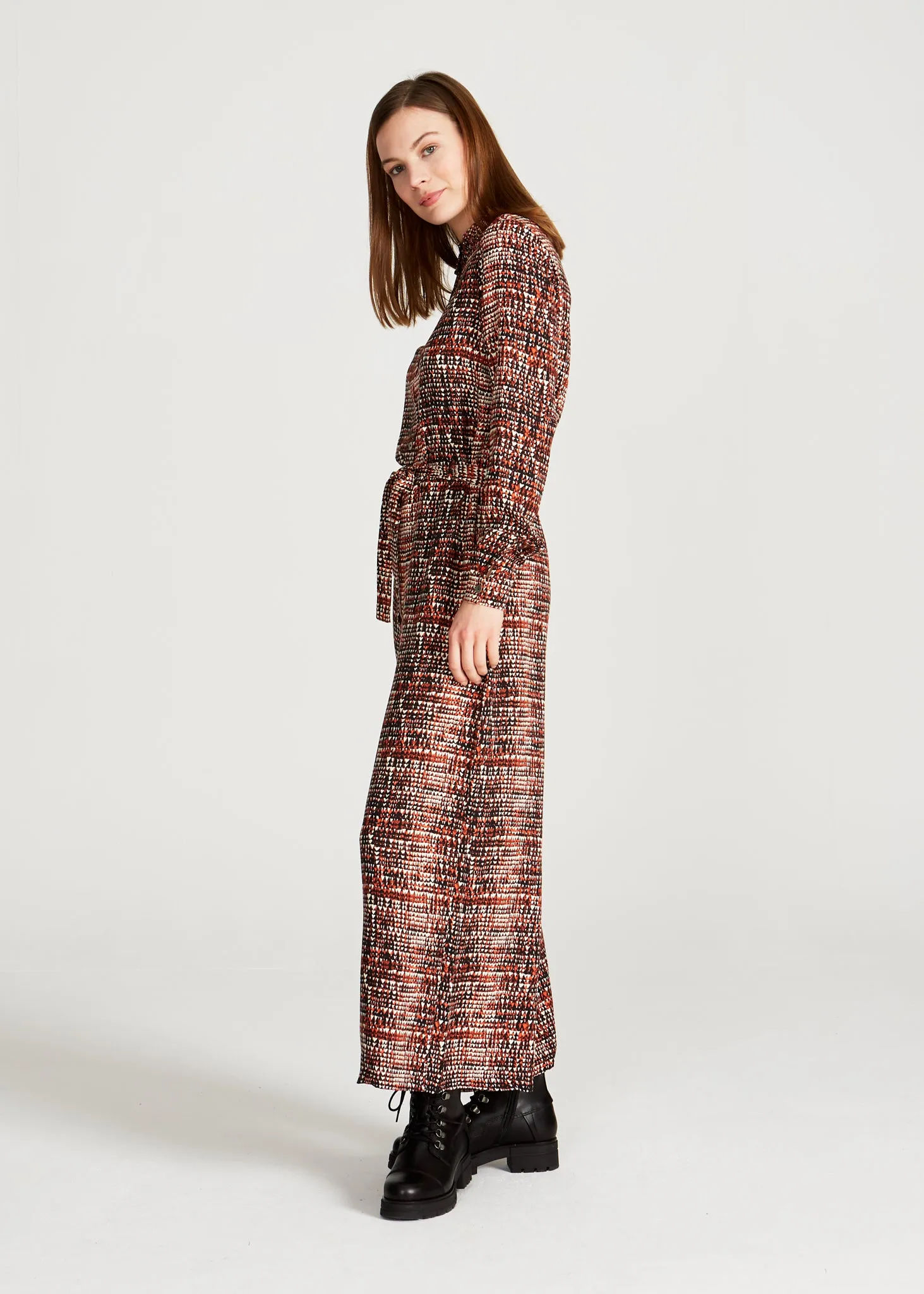 Jumpsuit LOTTIE from LENZING™ ECOVERO™ - Black / Orange (Hearts) Givn Berlin
