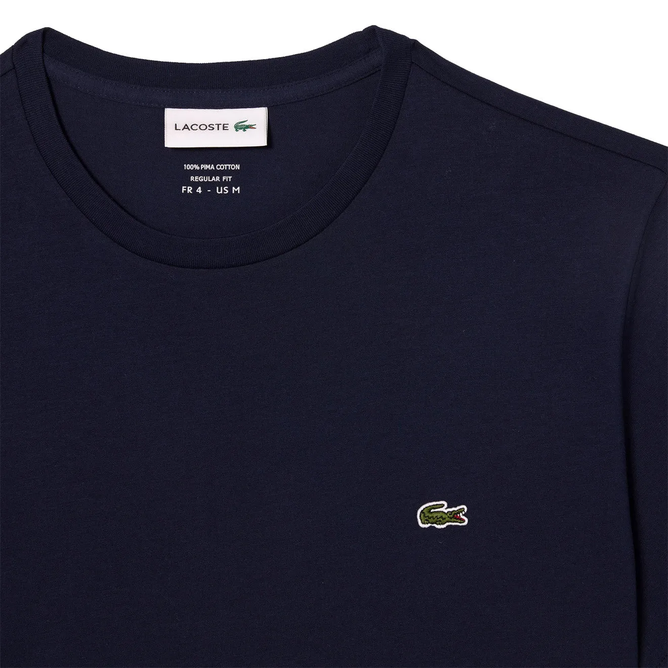 Lacoste Crew Neck Pima Cotton T-Shirt Navy Blue