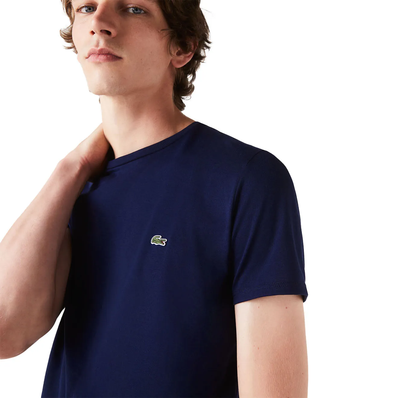 Lacoste Crew Neck Pima Cotton T-Shirt Navy Blue
