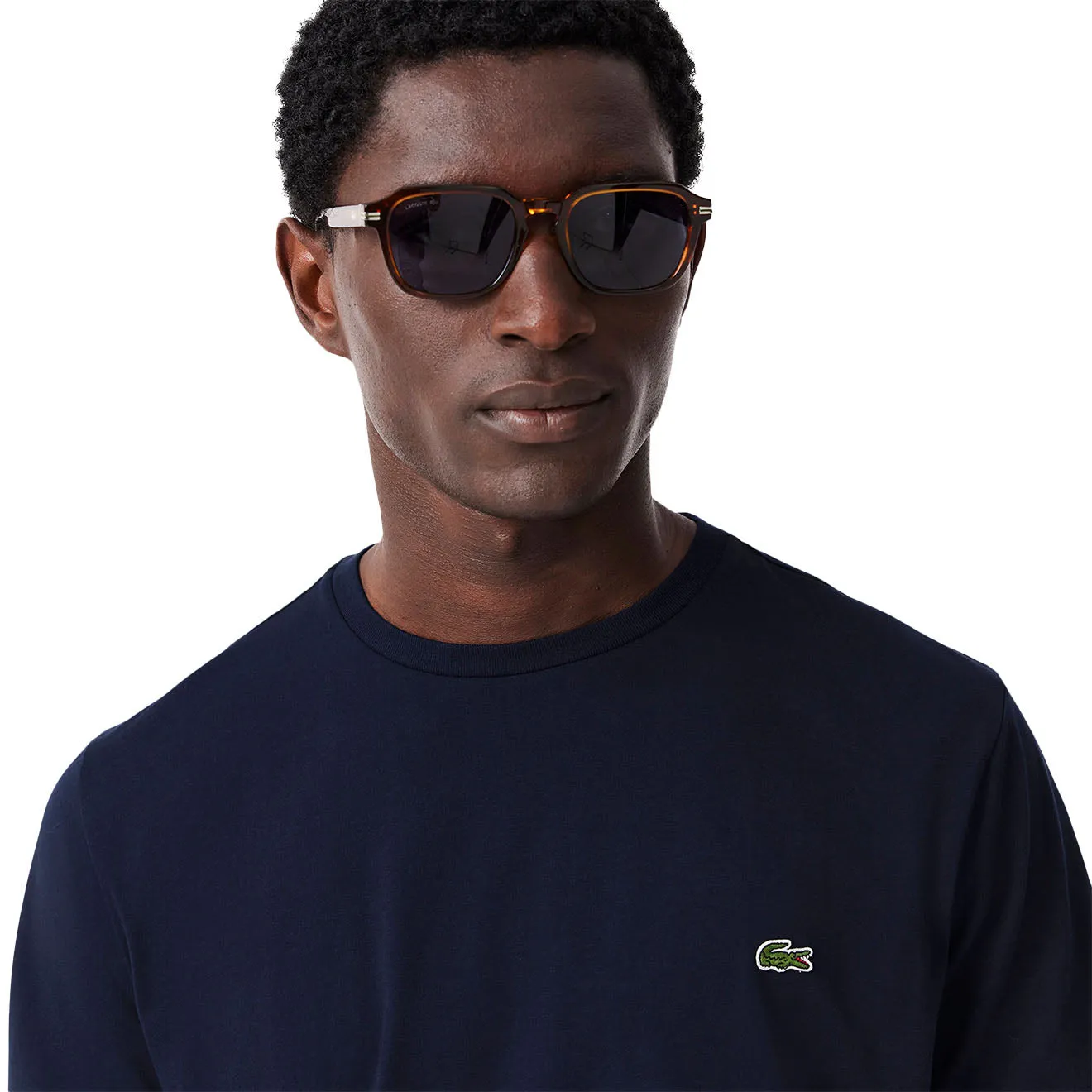 Lacoste Crew Neck Pima Cotton T-Shirt Navy Blue