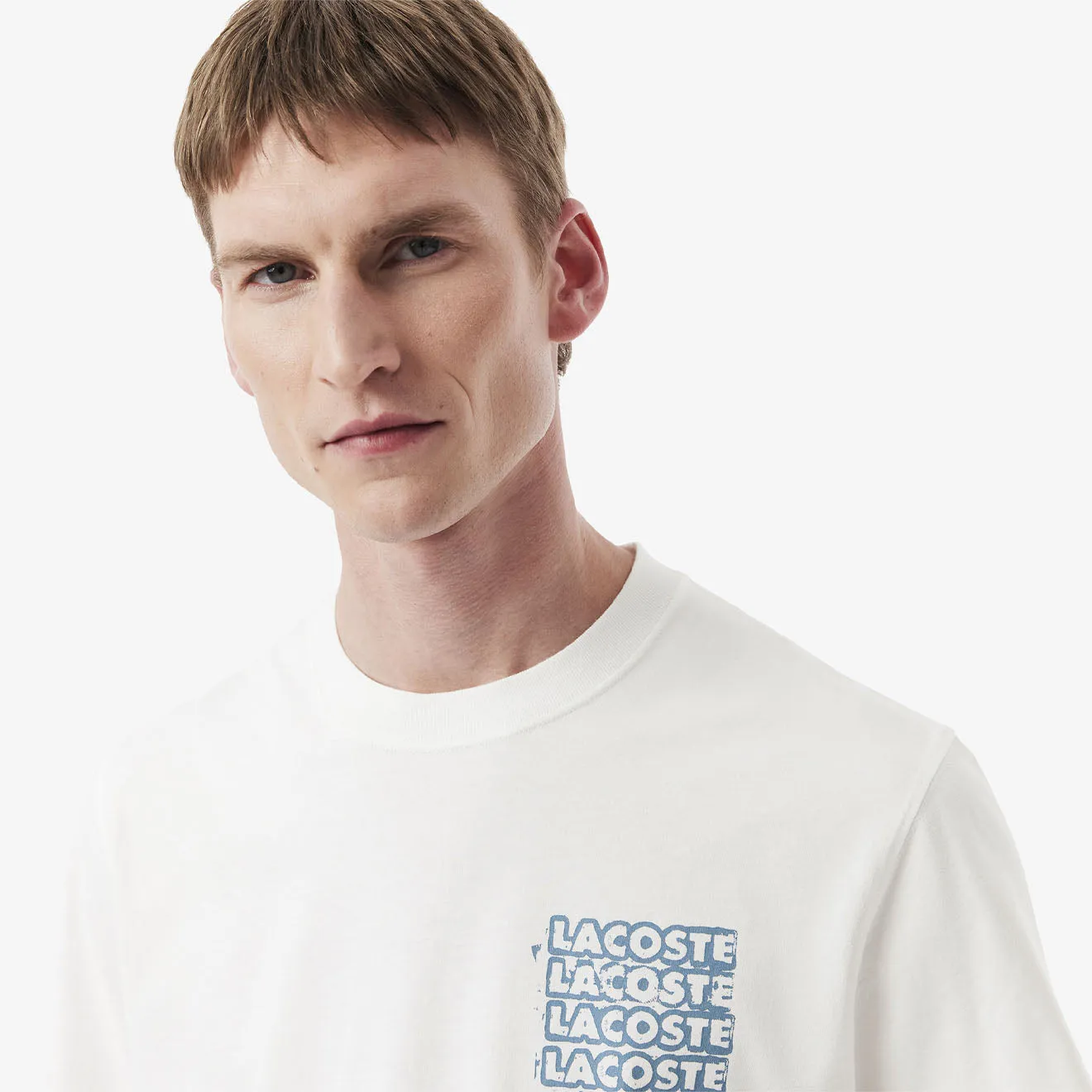 Lacoste Crocodile Blur Graffiti S/S Tee Flour / Limestone