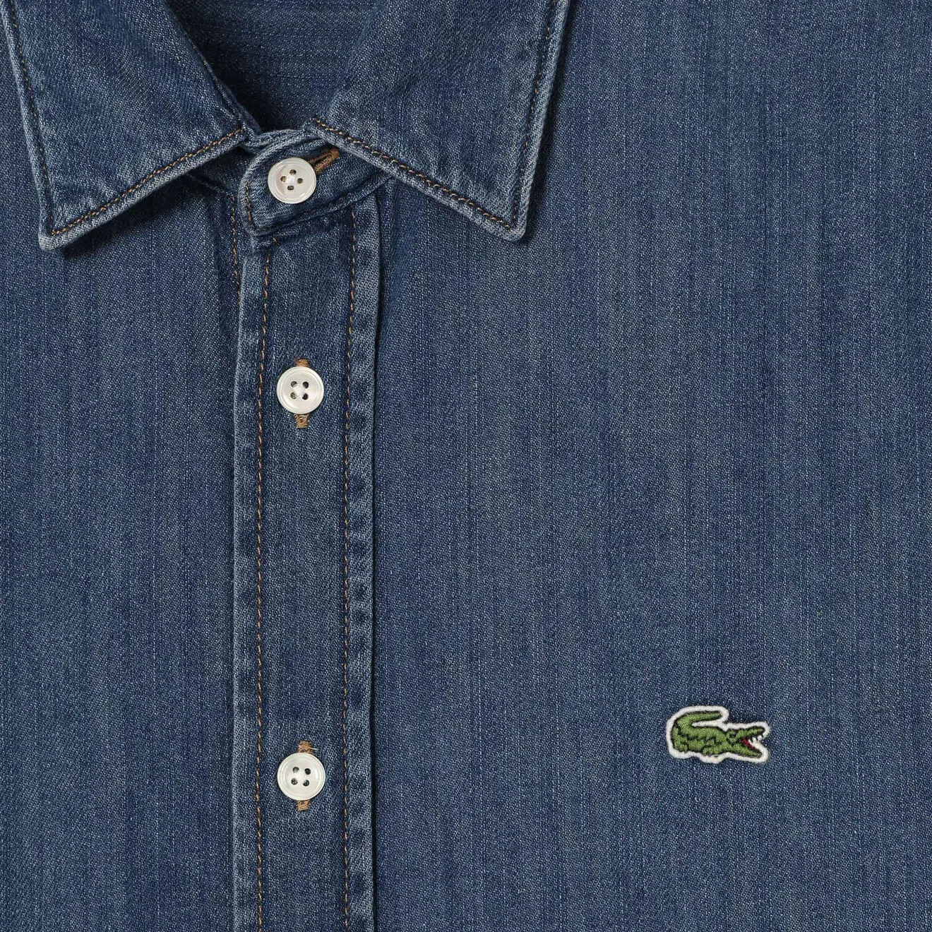 Lacoste Regular Fit Denim Shirt Blue