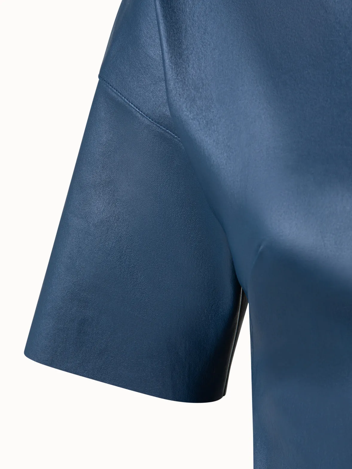 Lamb Nappa Stretch Leather Blouse Akris