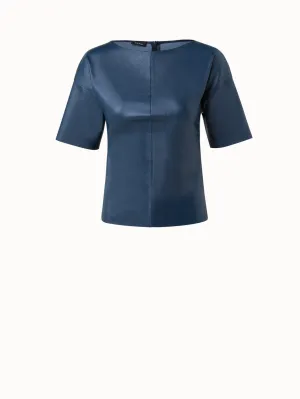 Lamb Nappa Stretch Leather Blouse Akris