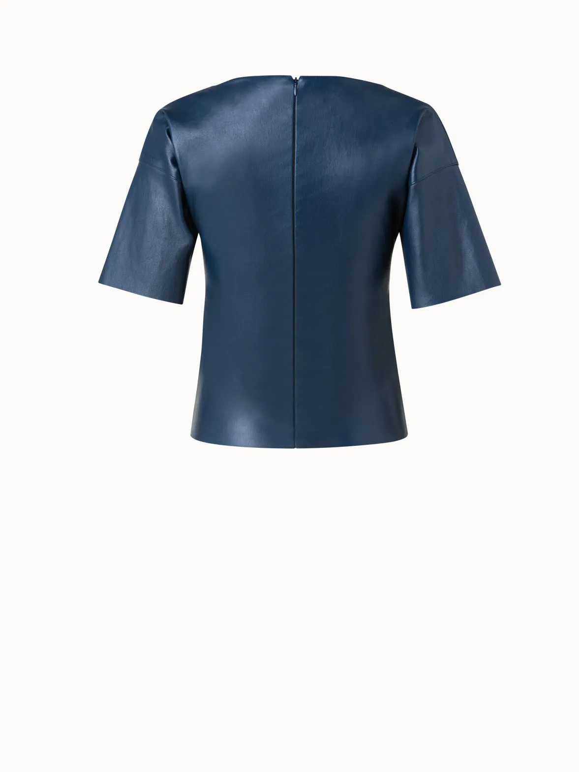Lamb Nappa Stretch Leather Blouse Akris