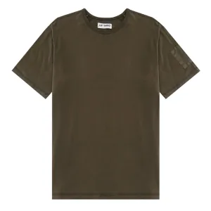 Left Hand Contrast Panel Tee Olive