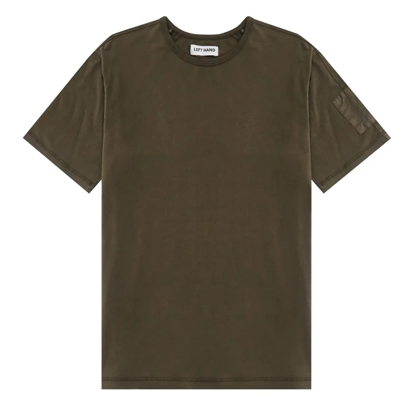 Left Hand Contrast Panel Tee Olive