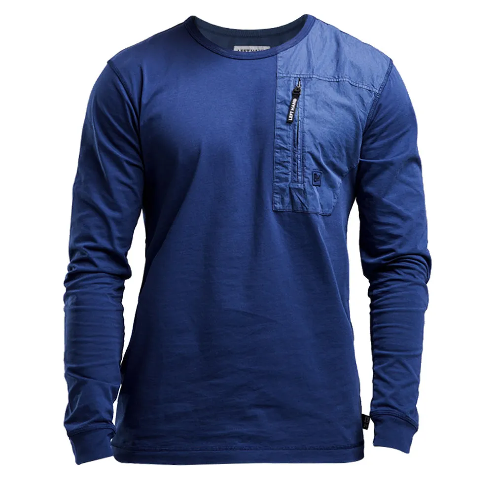 Left Hand L/S Patch Pocket Tee Navy