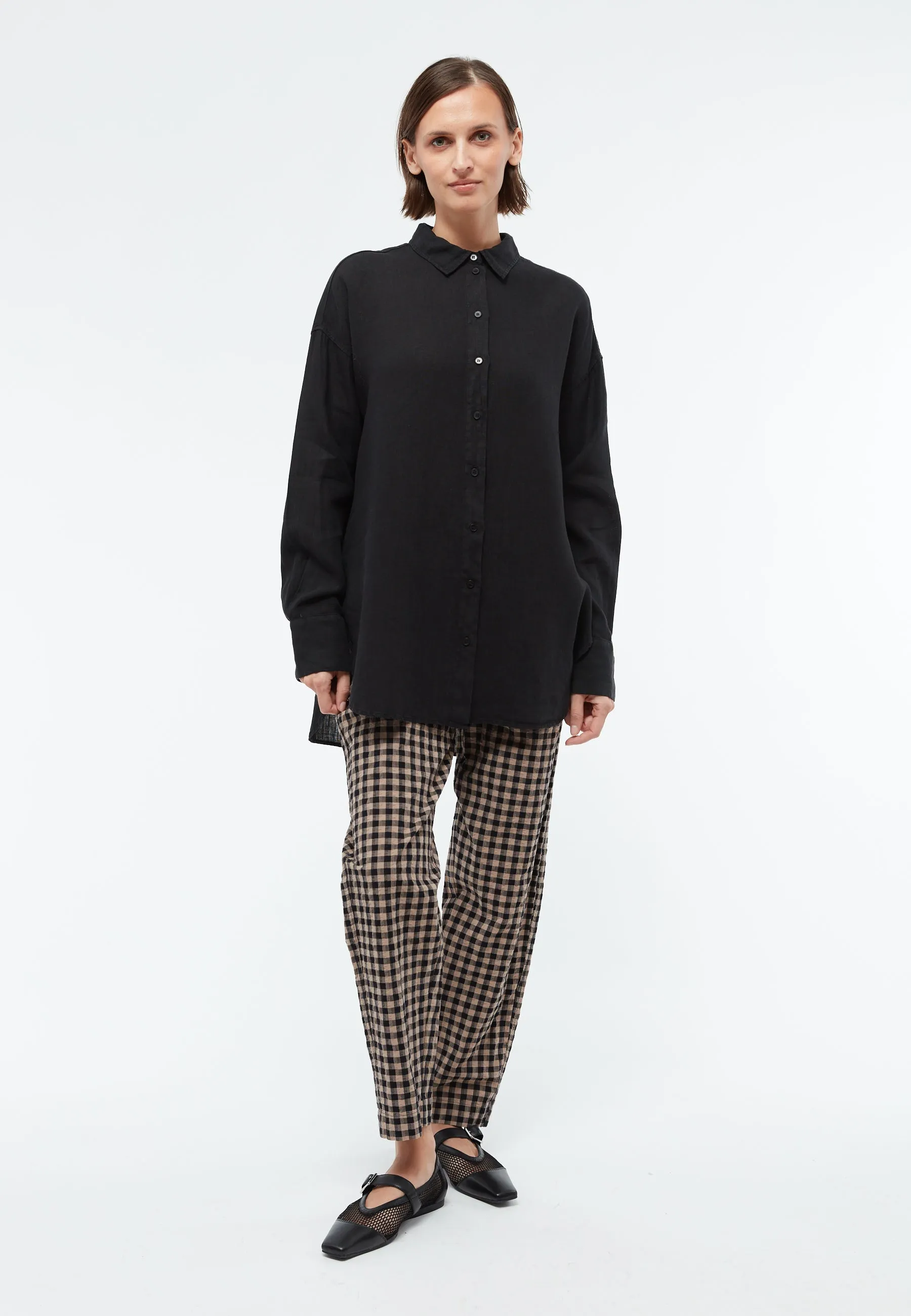 Linen blouse GBCOSIMA oversize - Black (Linen) Givn Berlin