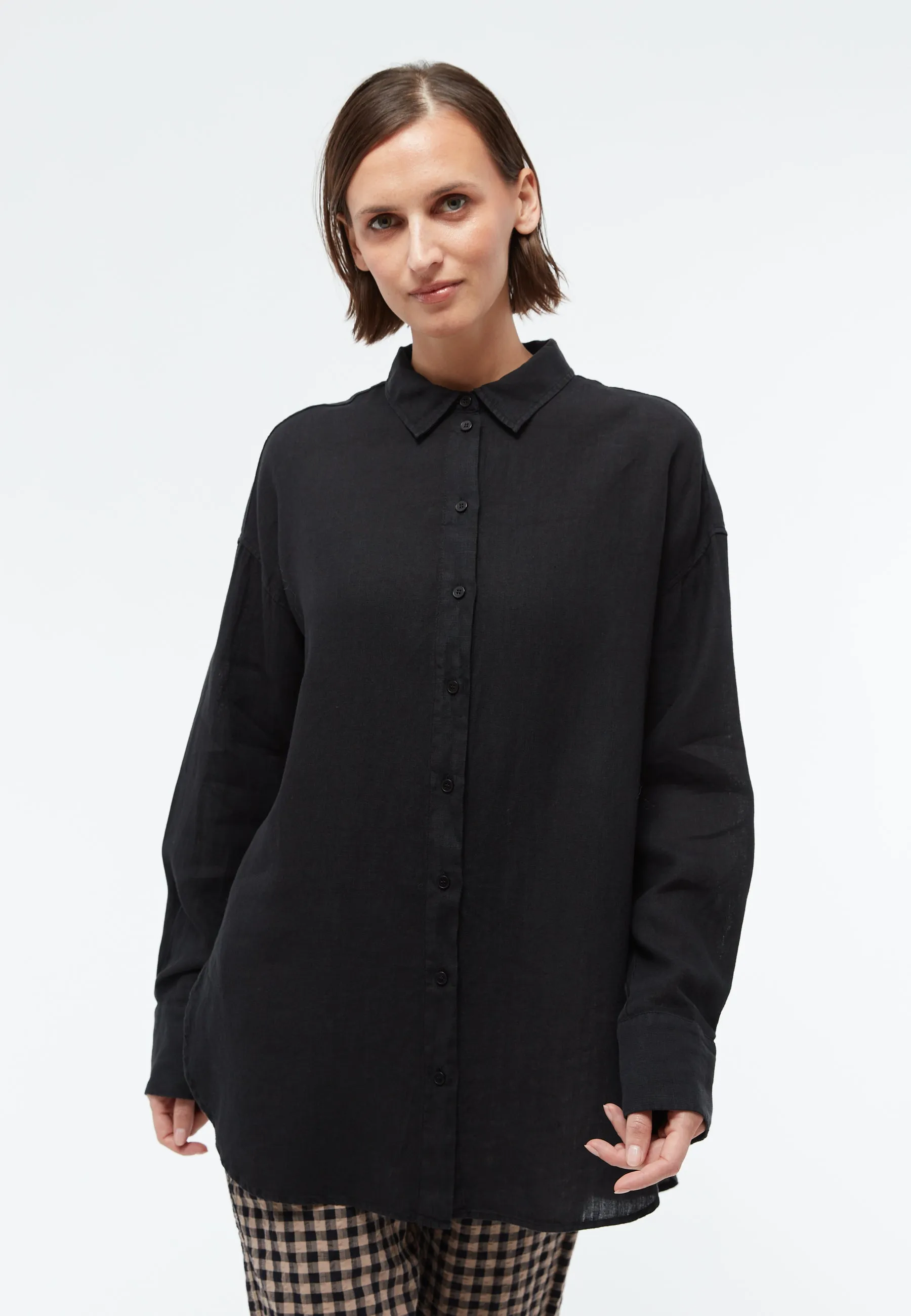 Linen blouse GBCOSIMA oversize - Black (Linen) Givn Berlin