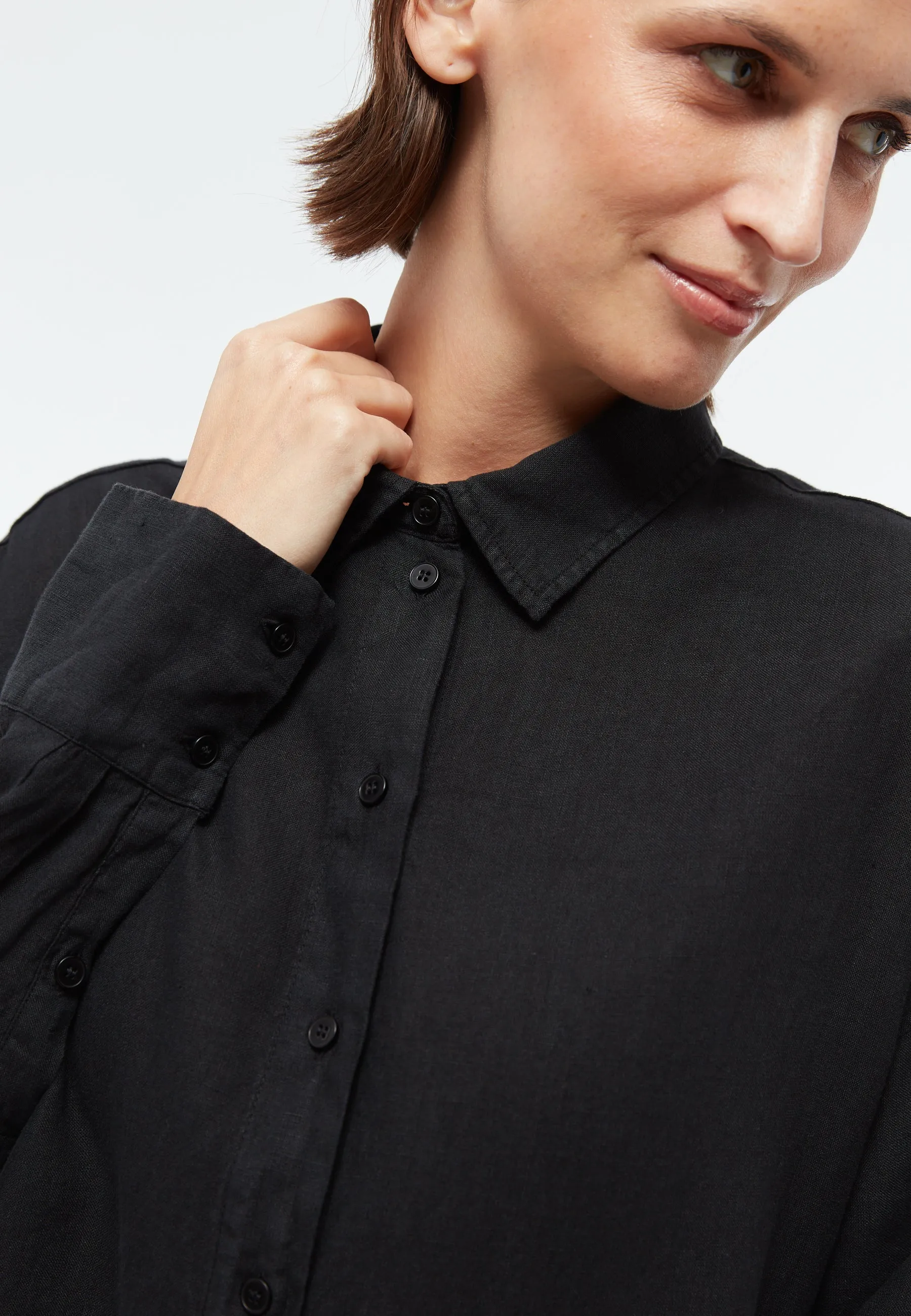 Linen blouse GBCOSIMA oversize - Black (Linen) Givn Berlin