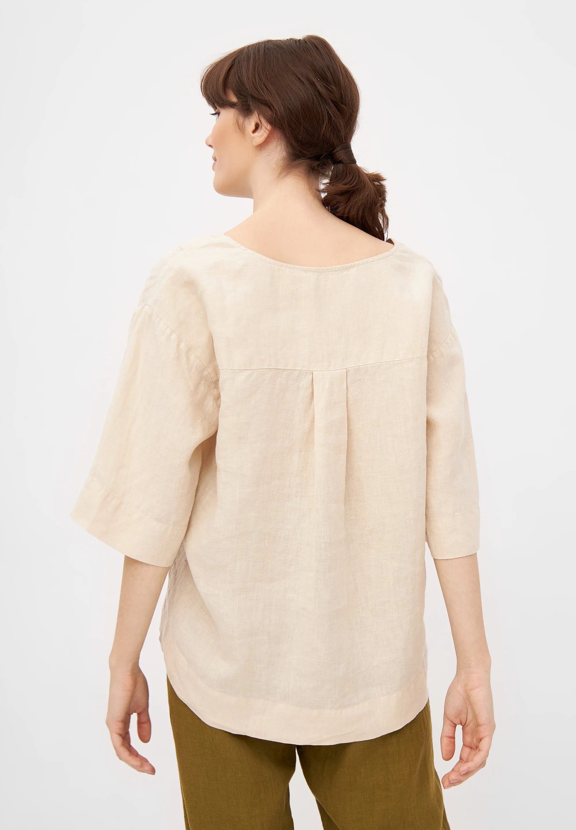 Linen blouse shirt HARPER - Beige (Linen) Givn Berlin