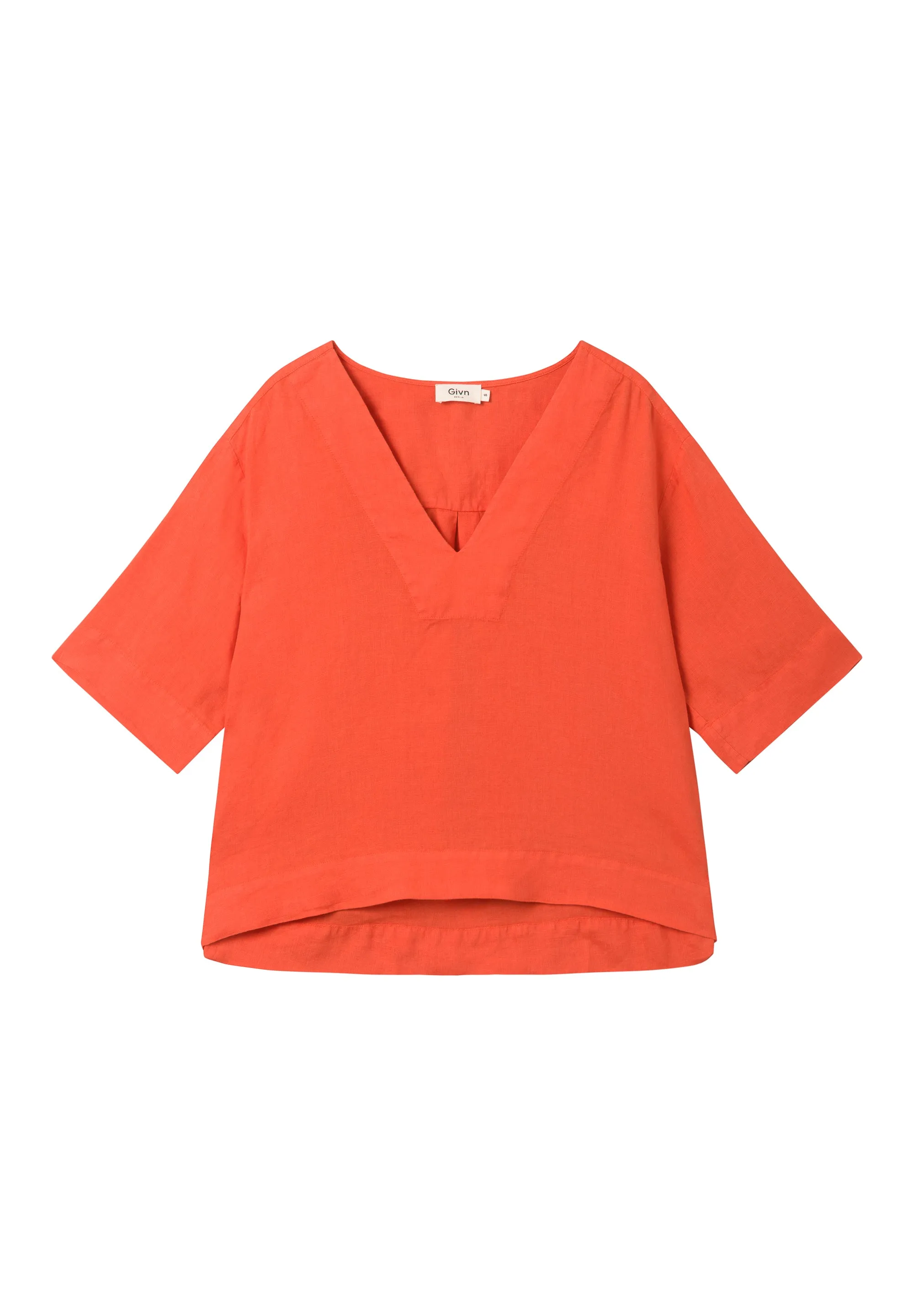 Linen blouse shirt HARPER - Sunset Orange (Linen) Givn Berlin