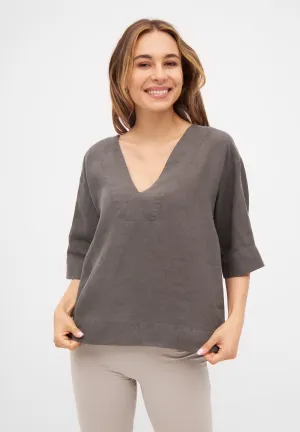 Linen blouse shirt HARPER - Taupe (Linen) Givn Berlin