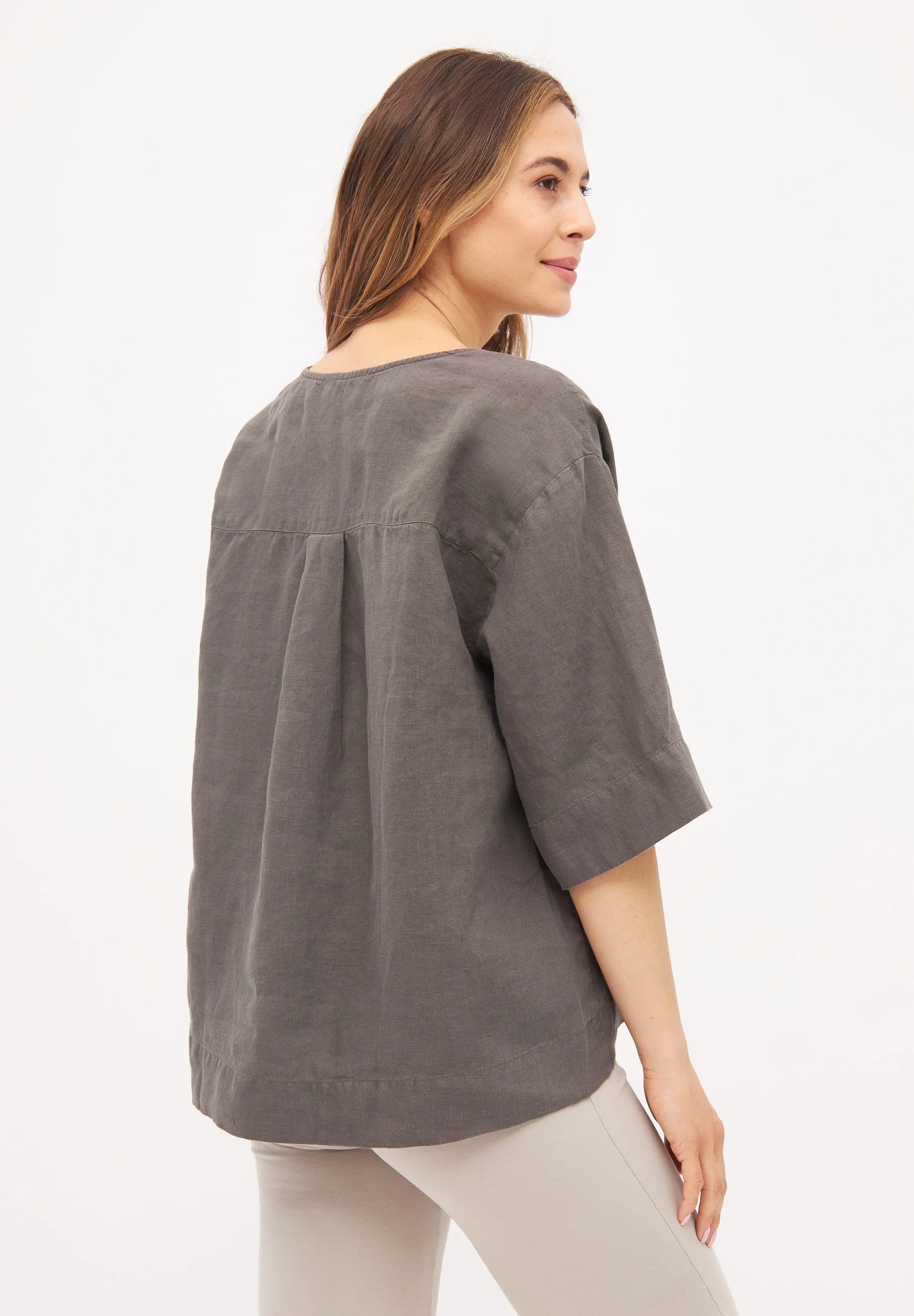Linen blouse shirt HARPER - Taupe (Linen) Givn Berlin