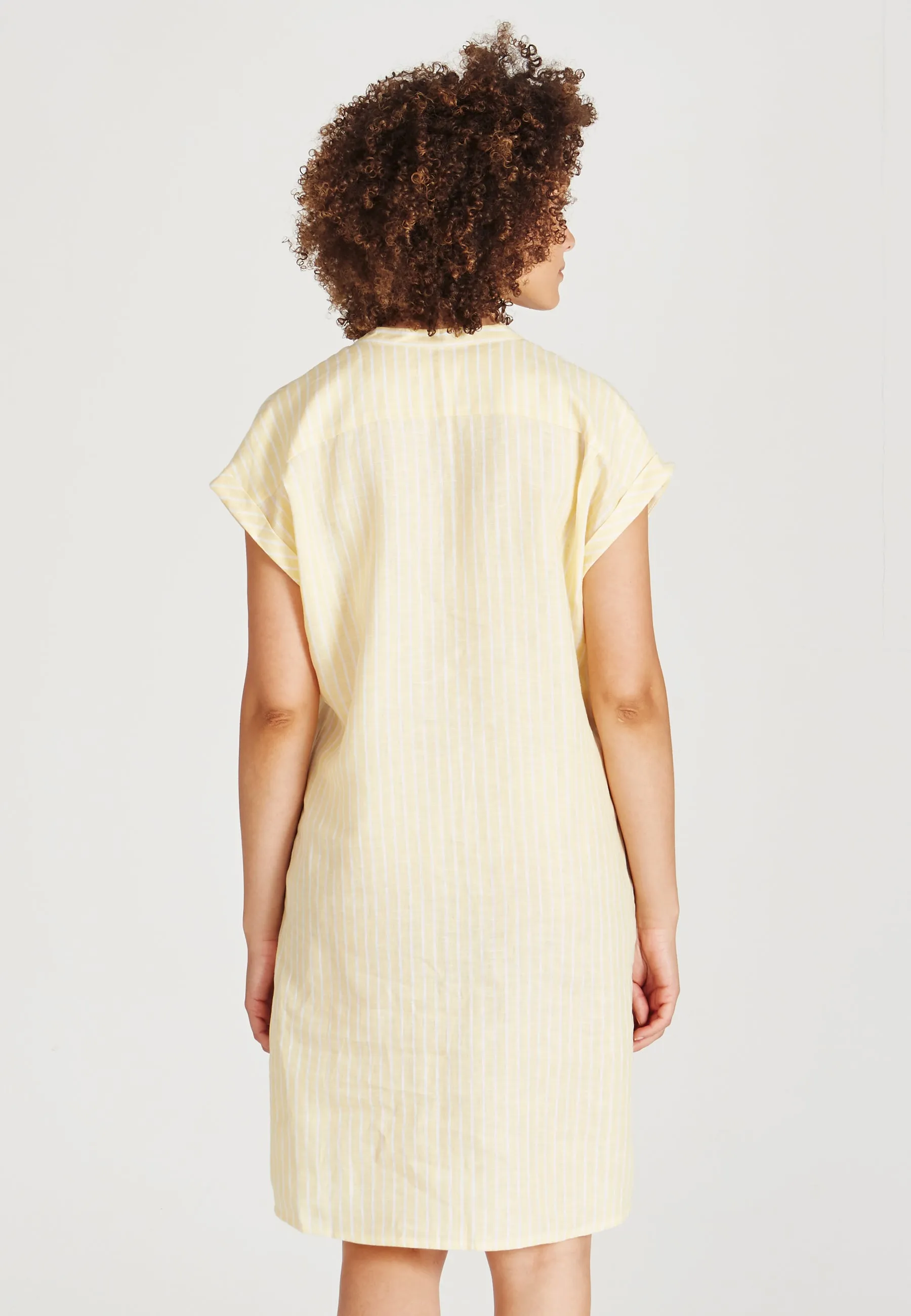 Linen dress BIANCA - Yellow / White  (Stripes, Linen) Givn Berlin
