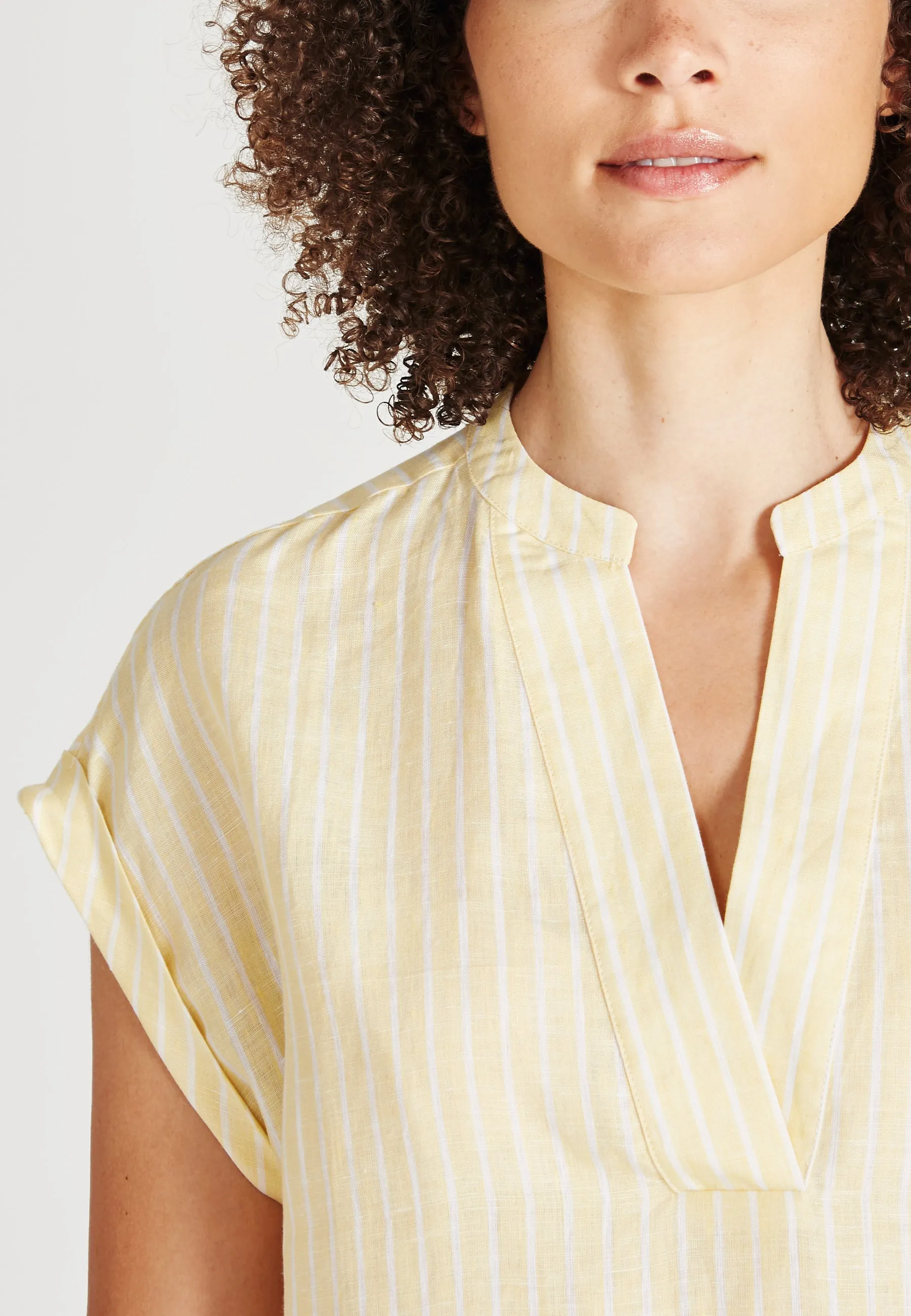 Linen dress BIANCA - Yellow / White  (Stripes, Linen) Givn Berlin