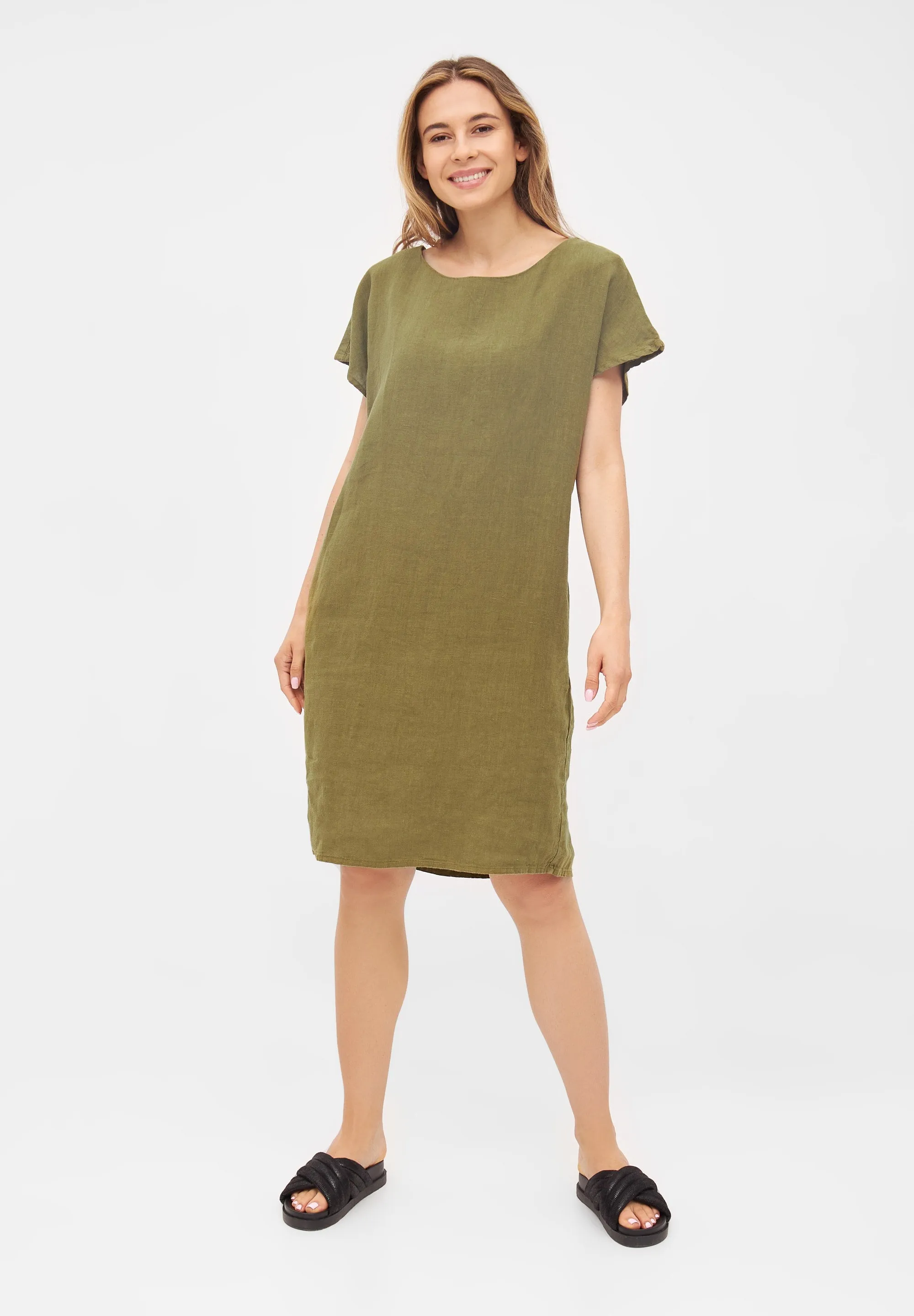 Linen dress BLAIR - Olive Oil (Linen) Givn Berlin