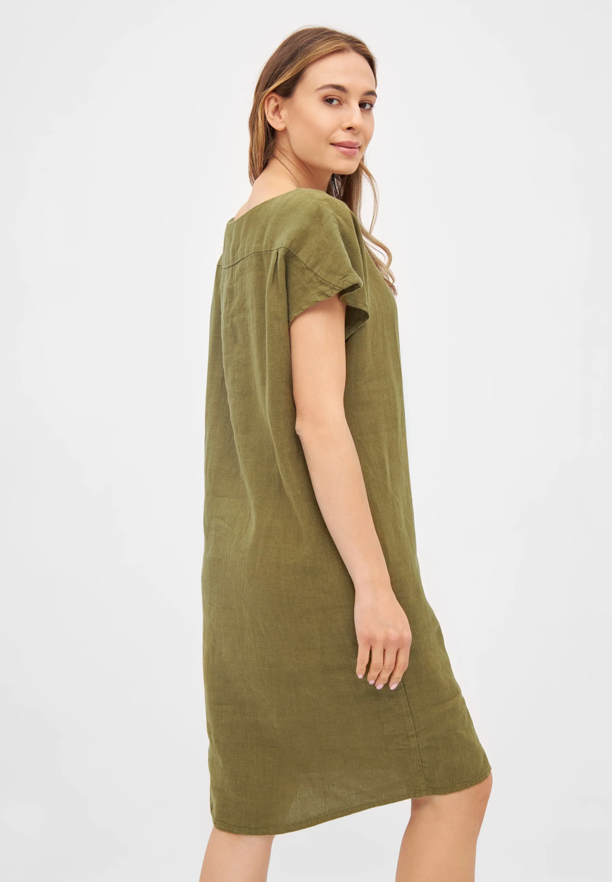 Linen dress BLAIR - Olive Oil (Linen) Givn Berlin